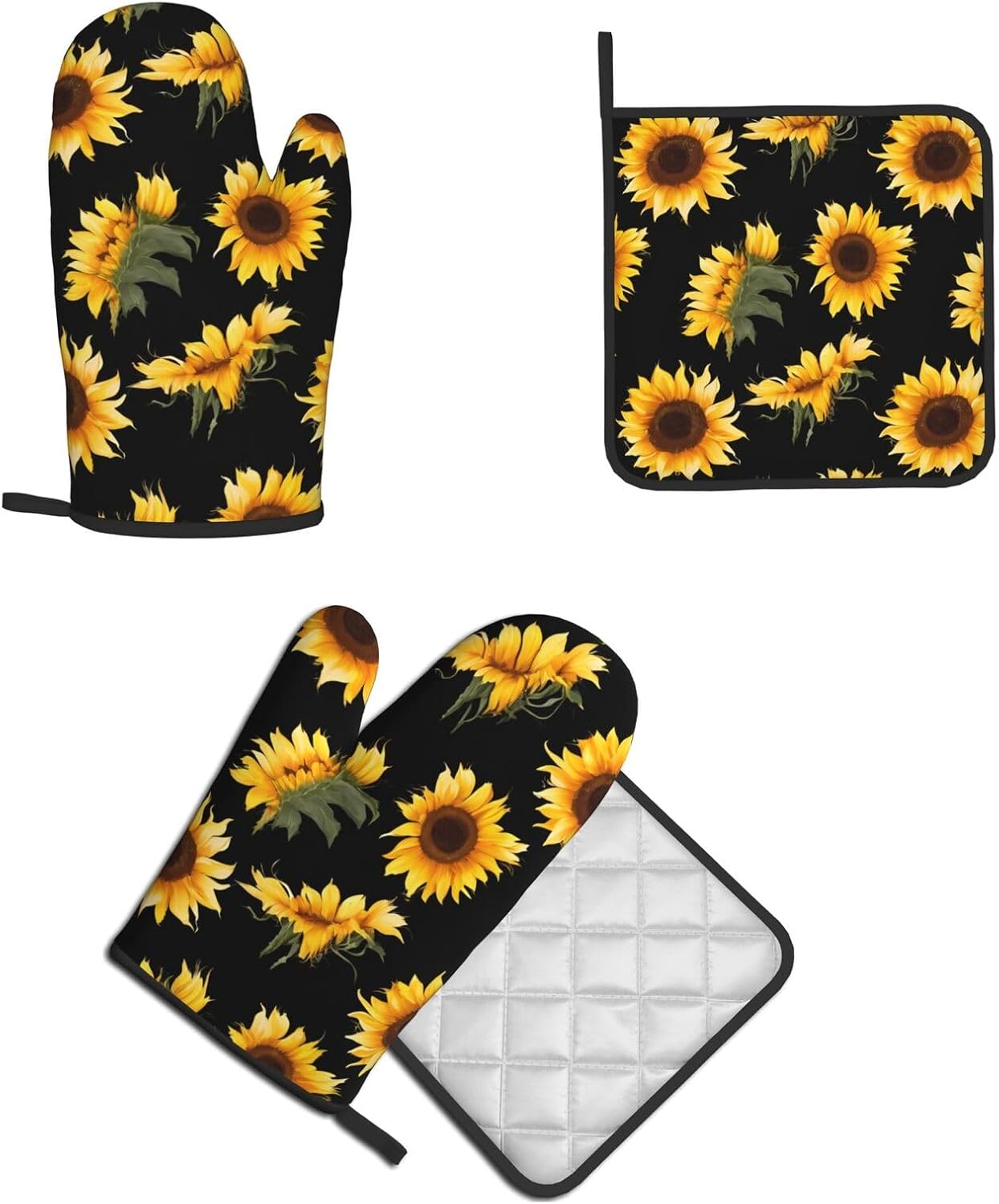 Sunflower Oven Mitts Set