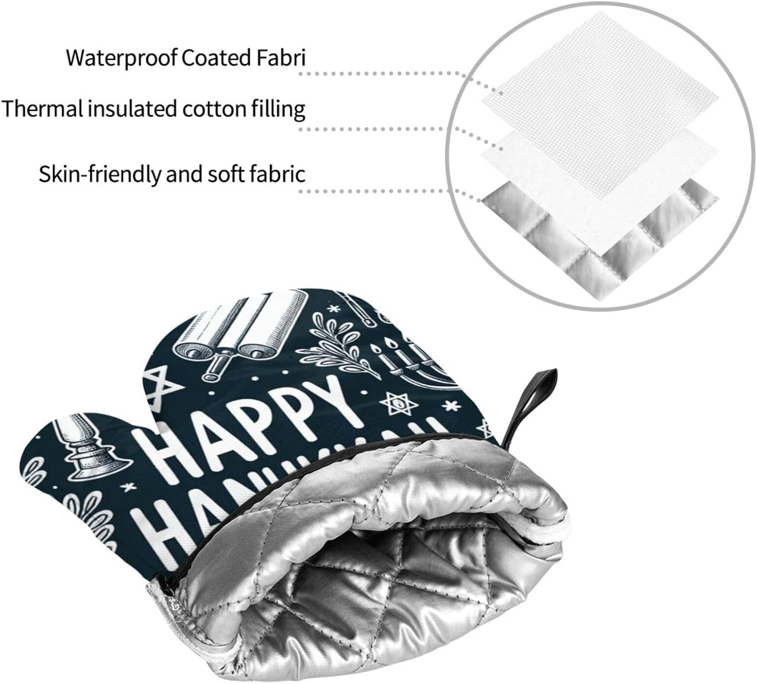 Hanukkah Delicious heat resistant oven Mitts Set