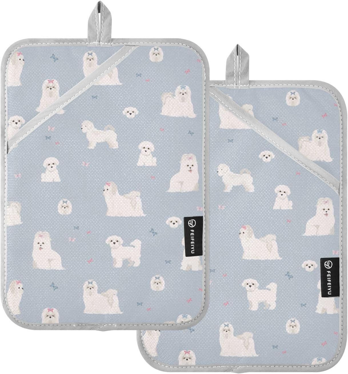 Premium Heat-Resistant Potholder Set for Maltese Dogs