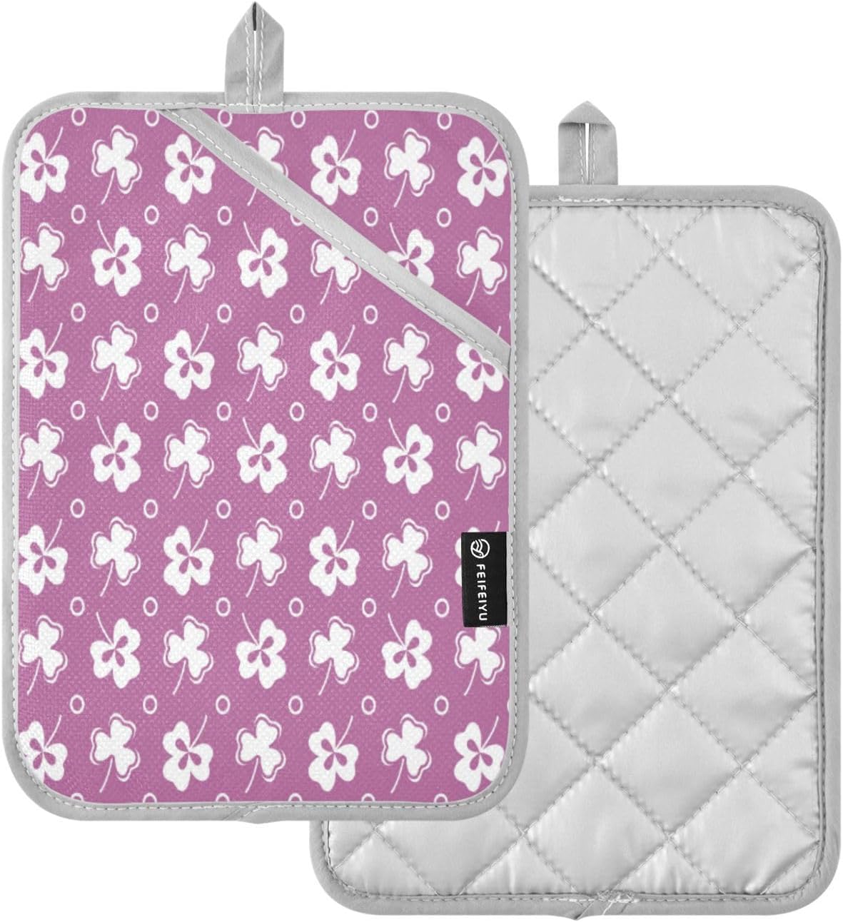 Clver Leaves 2-Piece Heat-Resistant POTHOLDER Set for Kitchen Use
