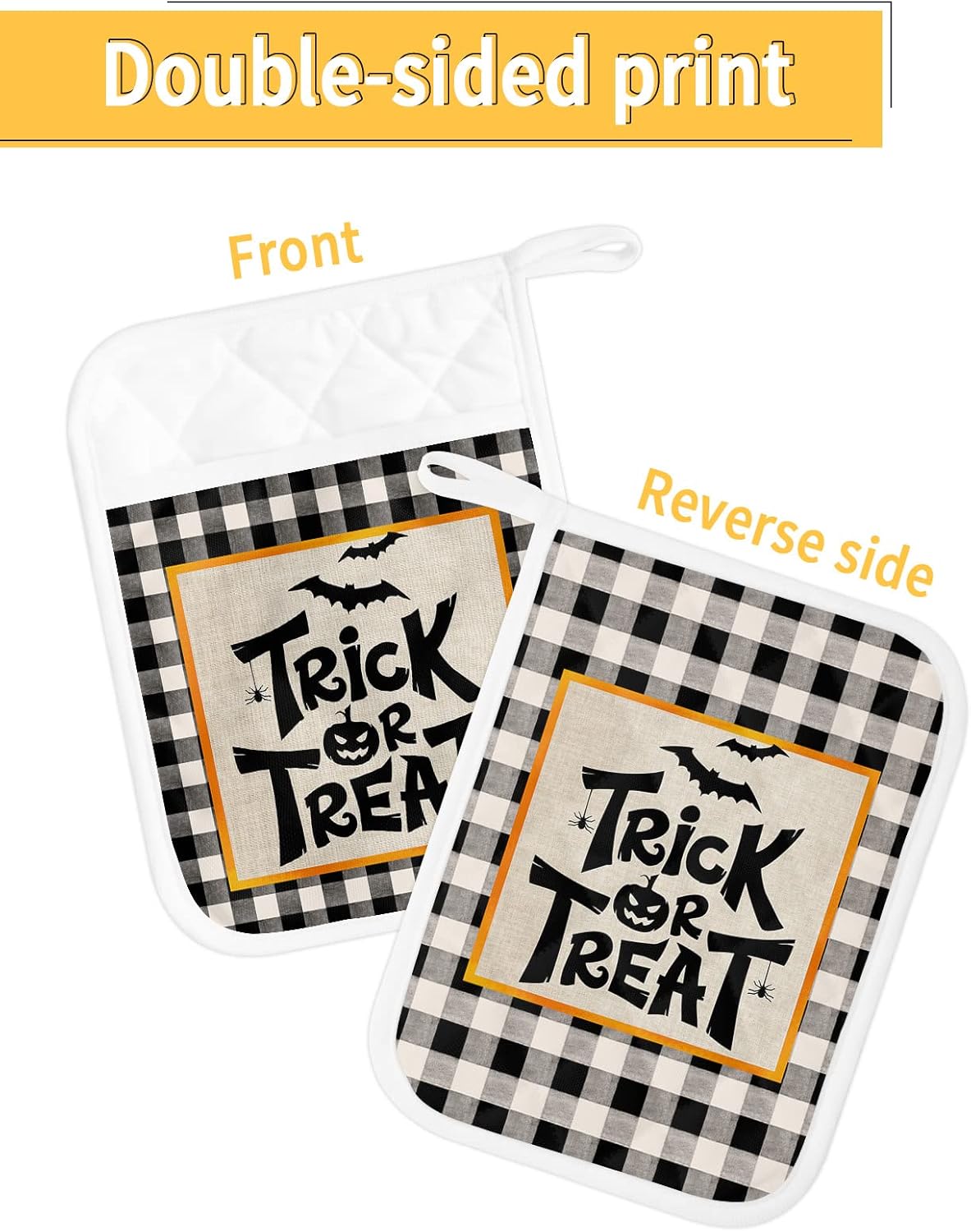 Happy Halloween 5PCS Pot Holders with Pockets and Loops
