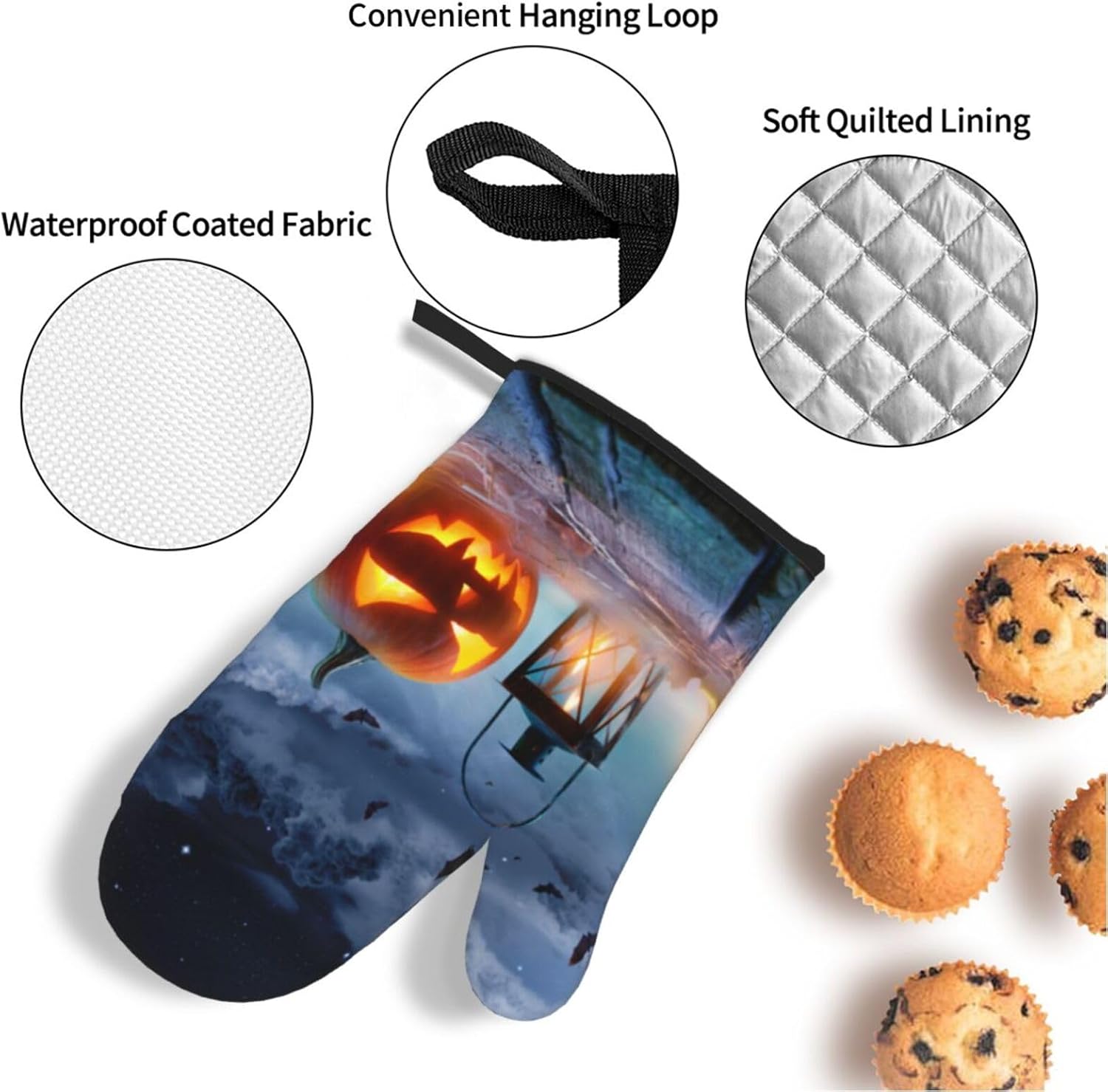 Spooktacular Halloween Oven Mitts Set for Safe Cooking Baking