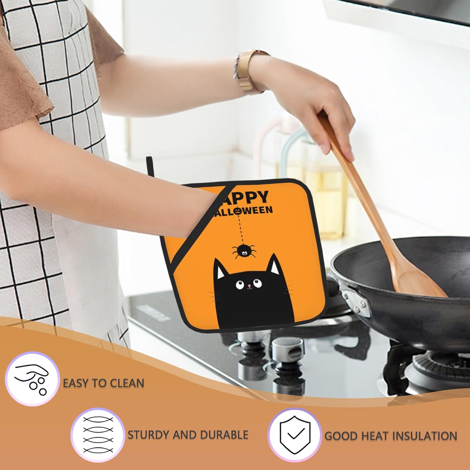 BAMOWEY Happy Halloween Pot Holders Set of 2