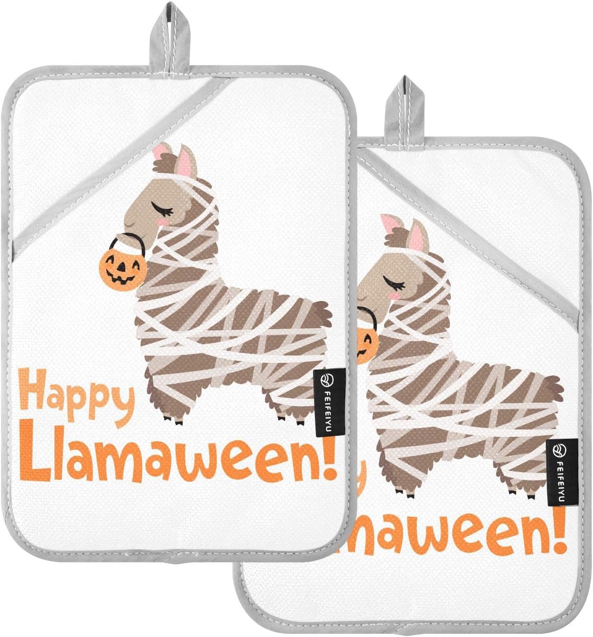 Trick or Treat Llamas Pot Holder Set