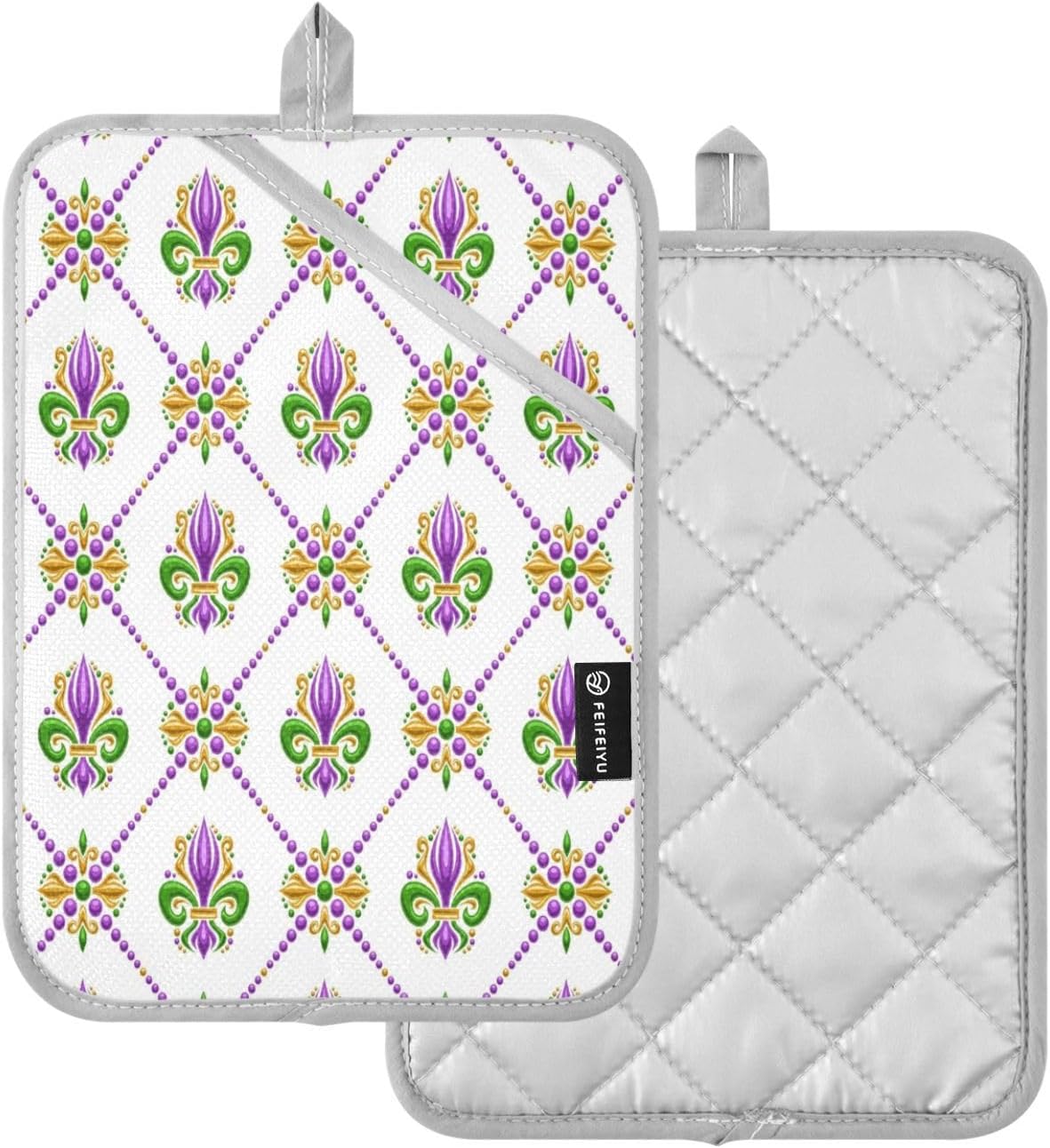 Kcldeci Fleur De Lis Heat-Resistant Pot Holder Set - 2-Pack