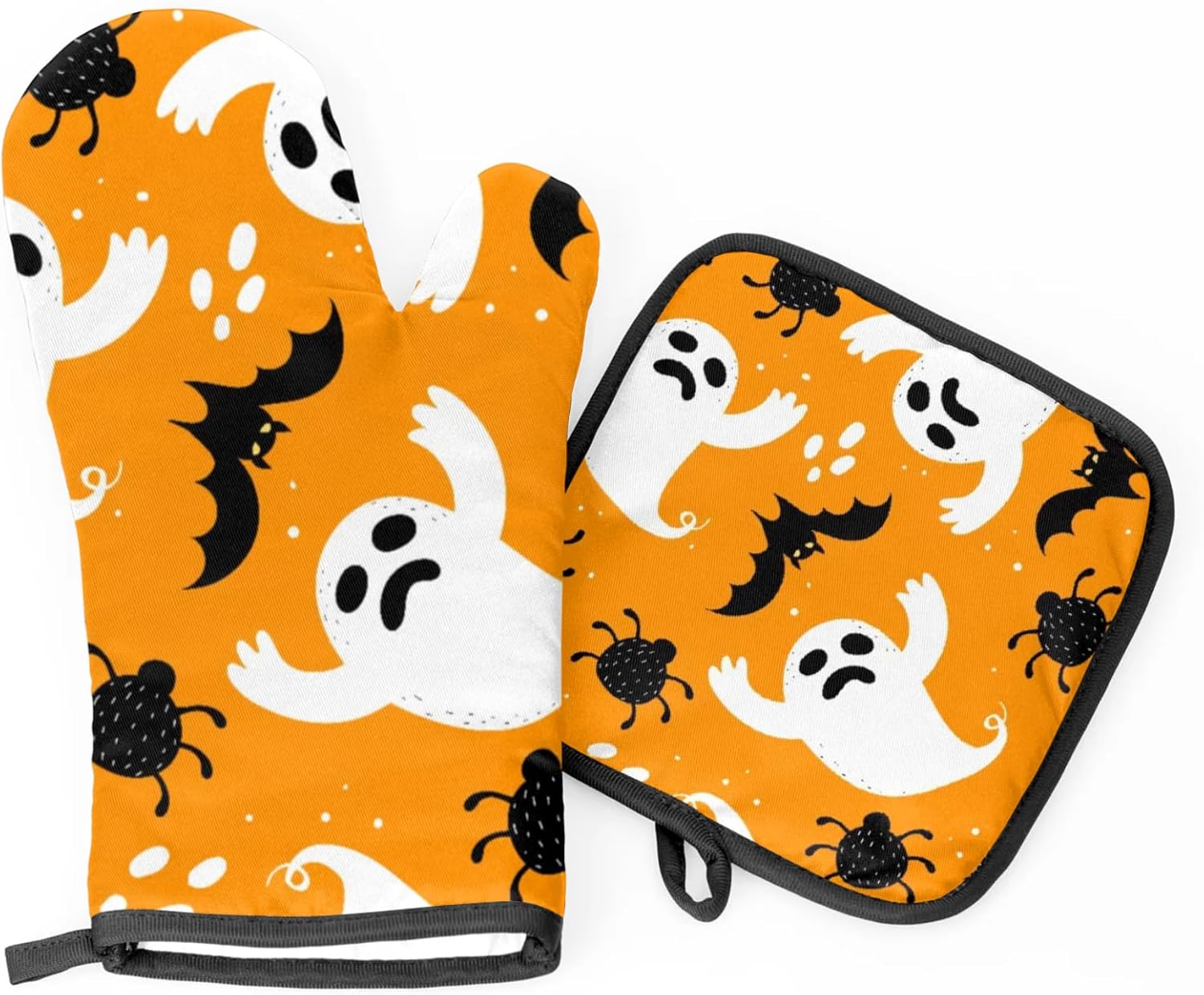 Aglebo Halloween Ghost Spider Oven Mitts Pot Holders Set of 2