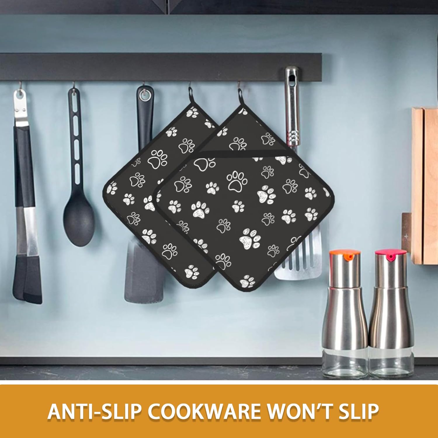 Cute Cat Dog Paw Pot Holder Set for Kitchen
