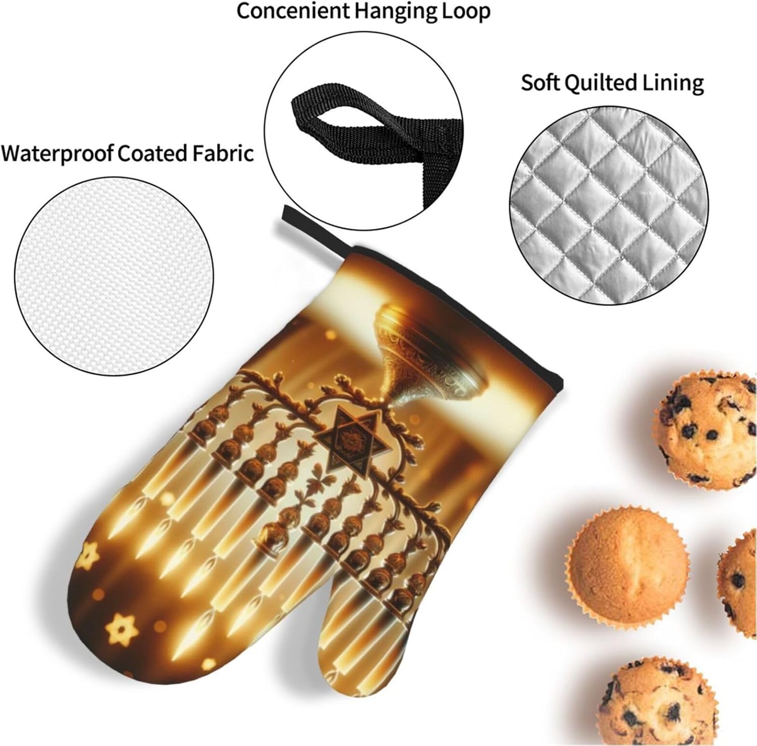 HEAT-RESISTANT OVEN MITS for Cooking and Baking