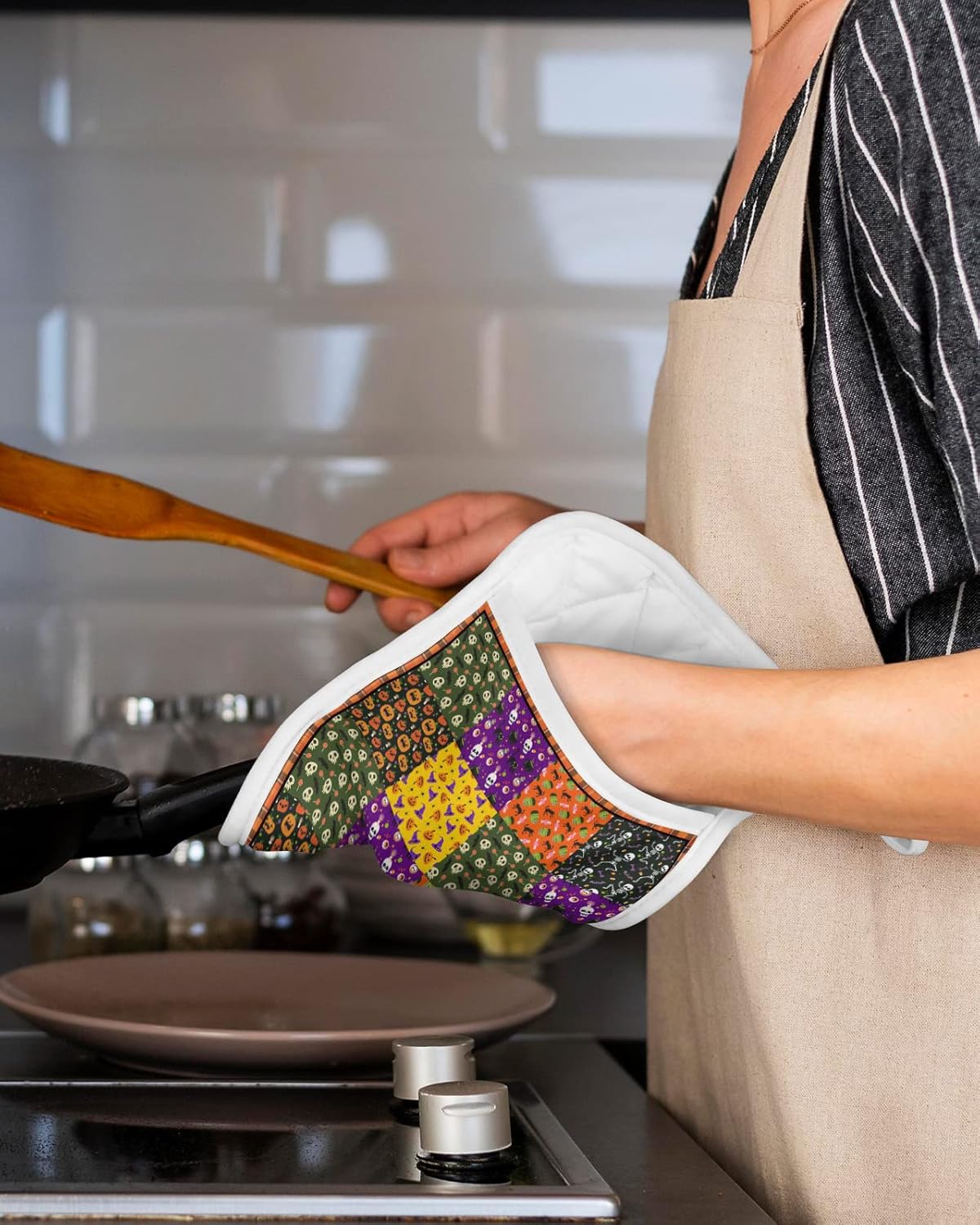 Happy Halloween Heat-Resistant Potholders for Kitchen Safety