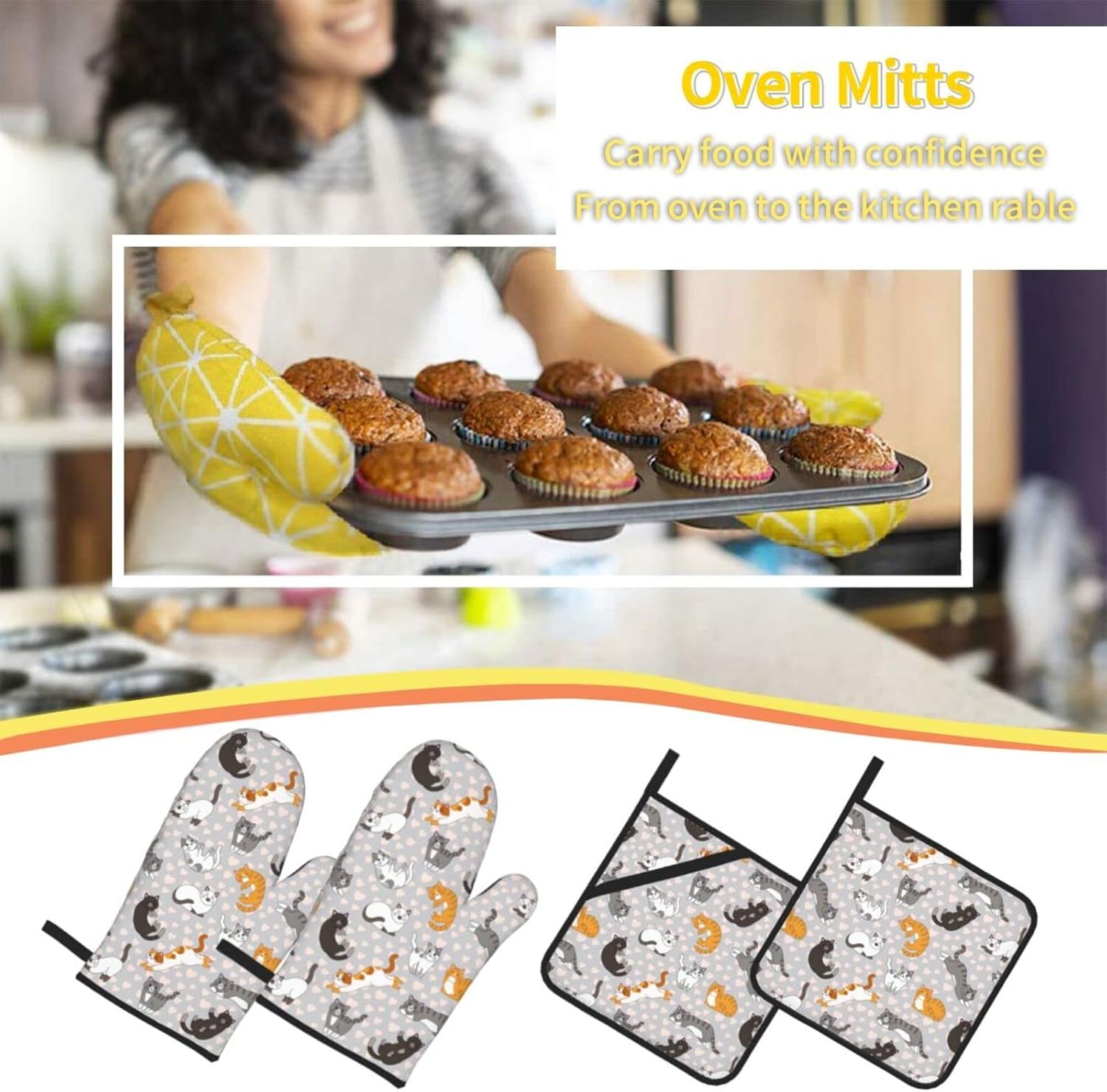 Mini Cute Cat Oven Mitts