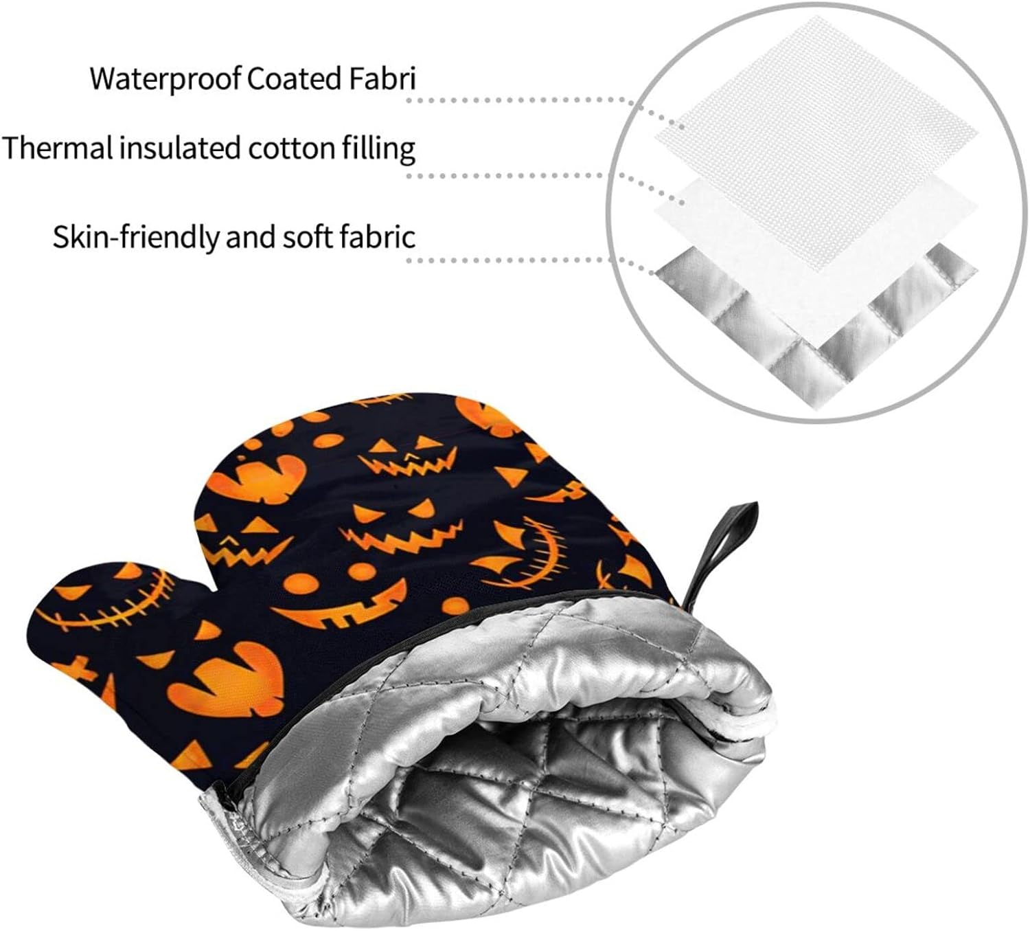 Pumpkin Oven Mitts Heat-Resistant Set of 4