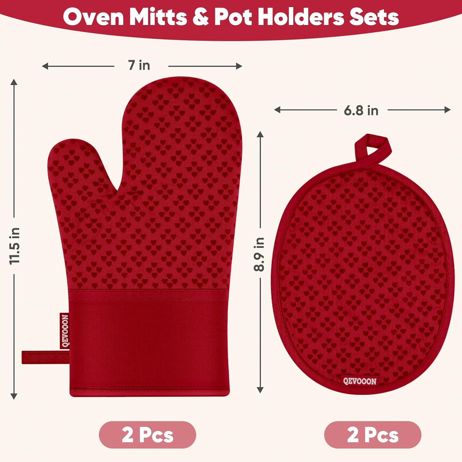 Premium Oven Mitts Set - Heat Resistant Silicone Grip for Cooking Baking