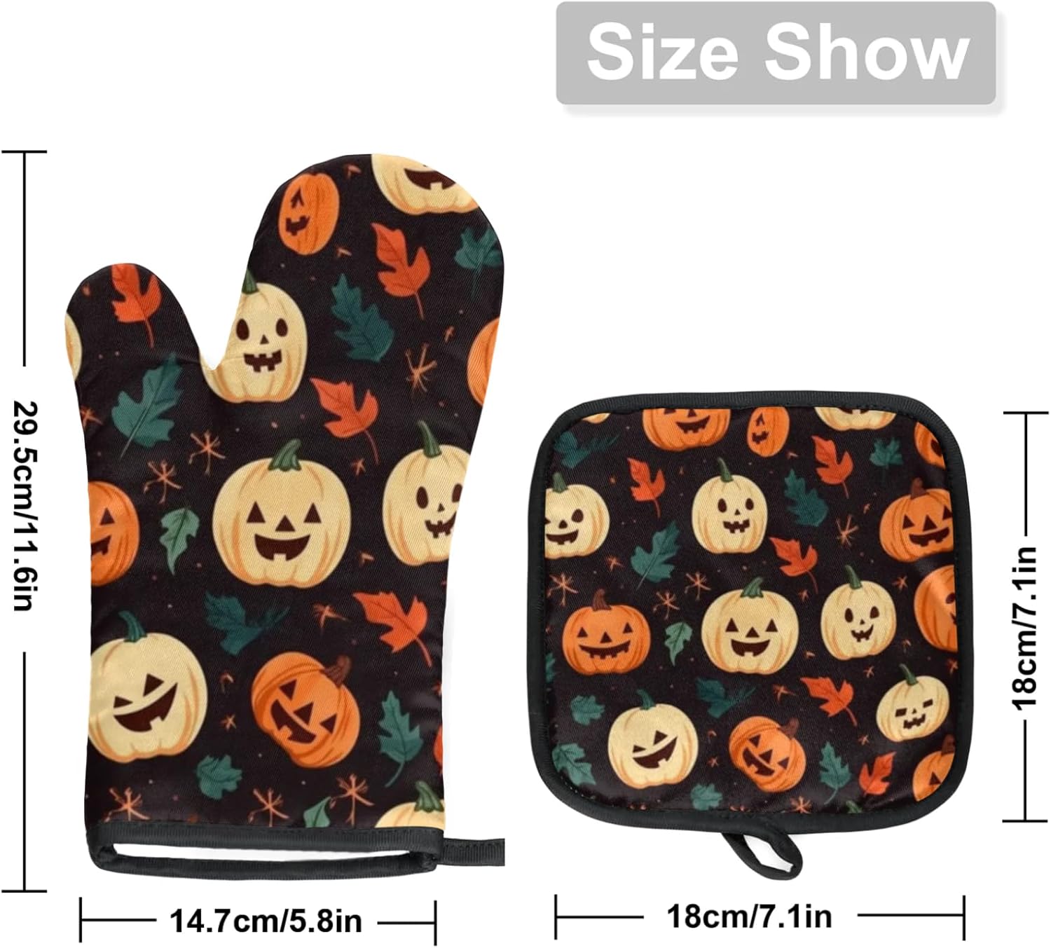 Cute Pumpkins Halloween Oven Mitts Potholders