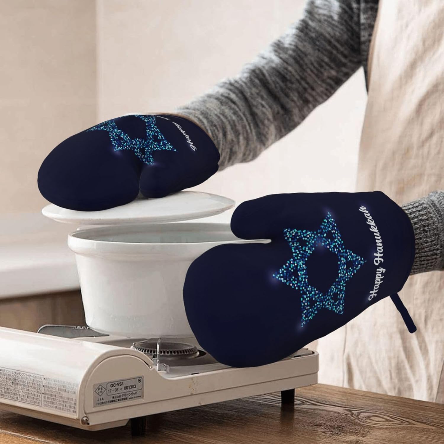 Happy Hanukkah Silicone Oven Gloves