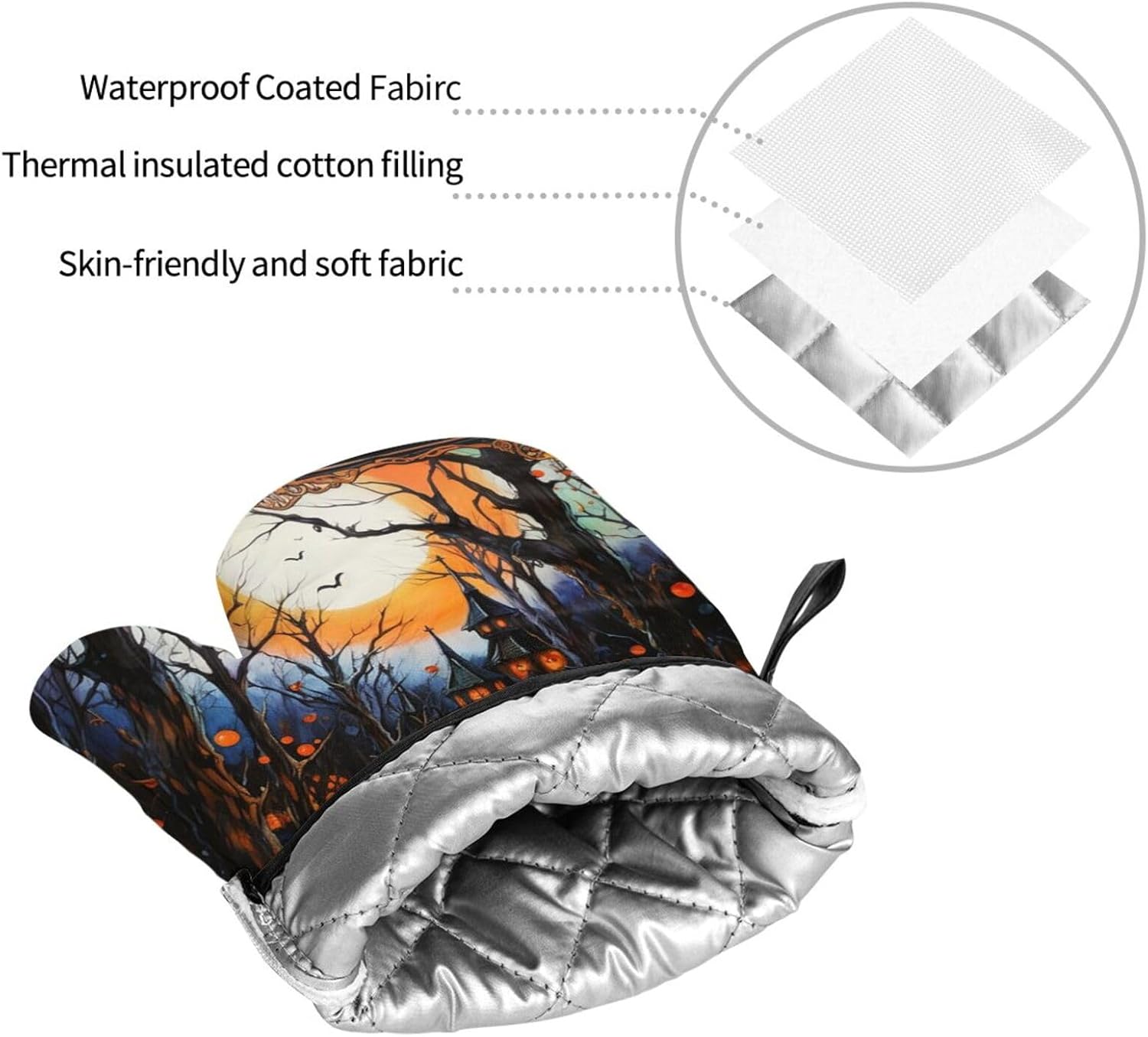 Heat-Resistant Oven Mitts Set for Baking Cooking
