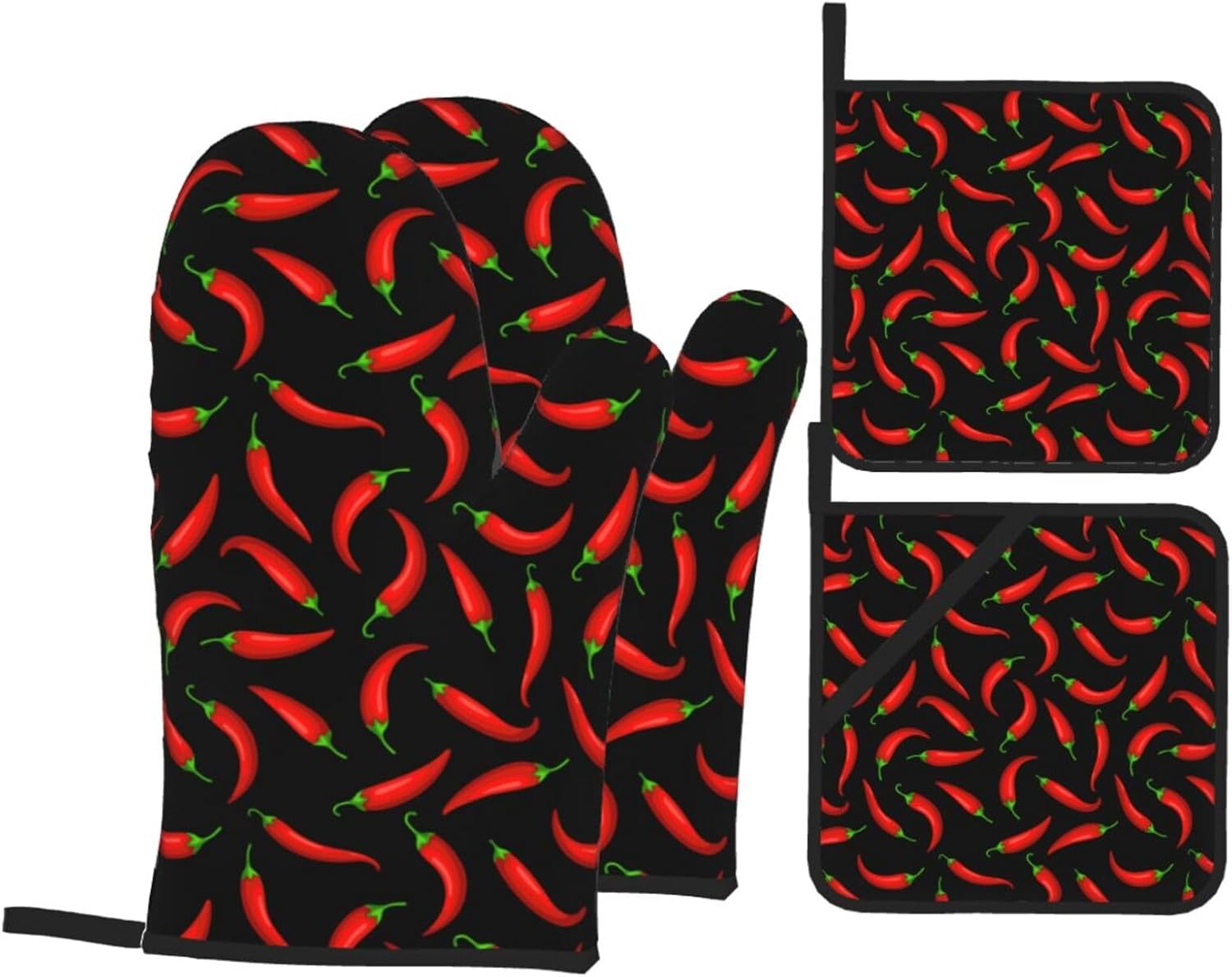 Red Hot Chilli Peppers Hand Underestimate Proof Oven Mitts Set of 4