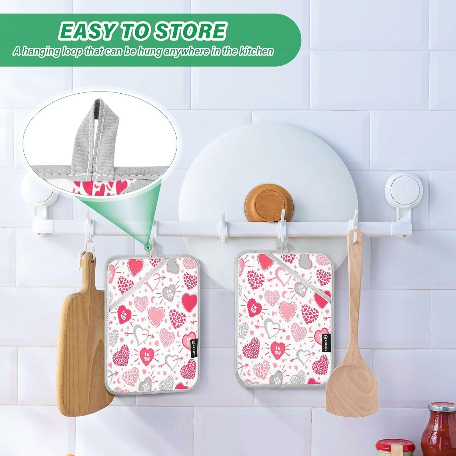 Valentines Day Heart Potholders Heat Resistant