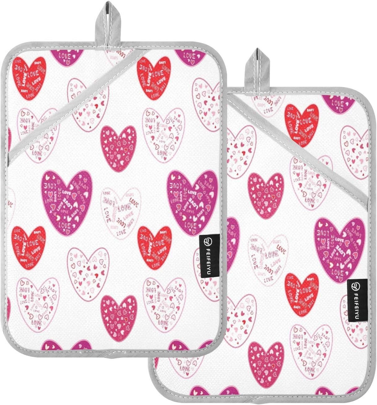Heart Word Love 2-Pack Pot Holder Set