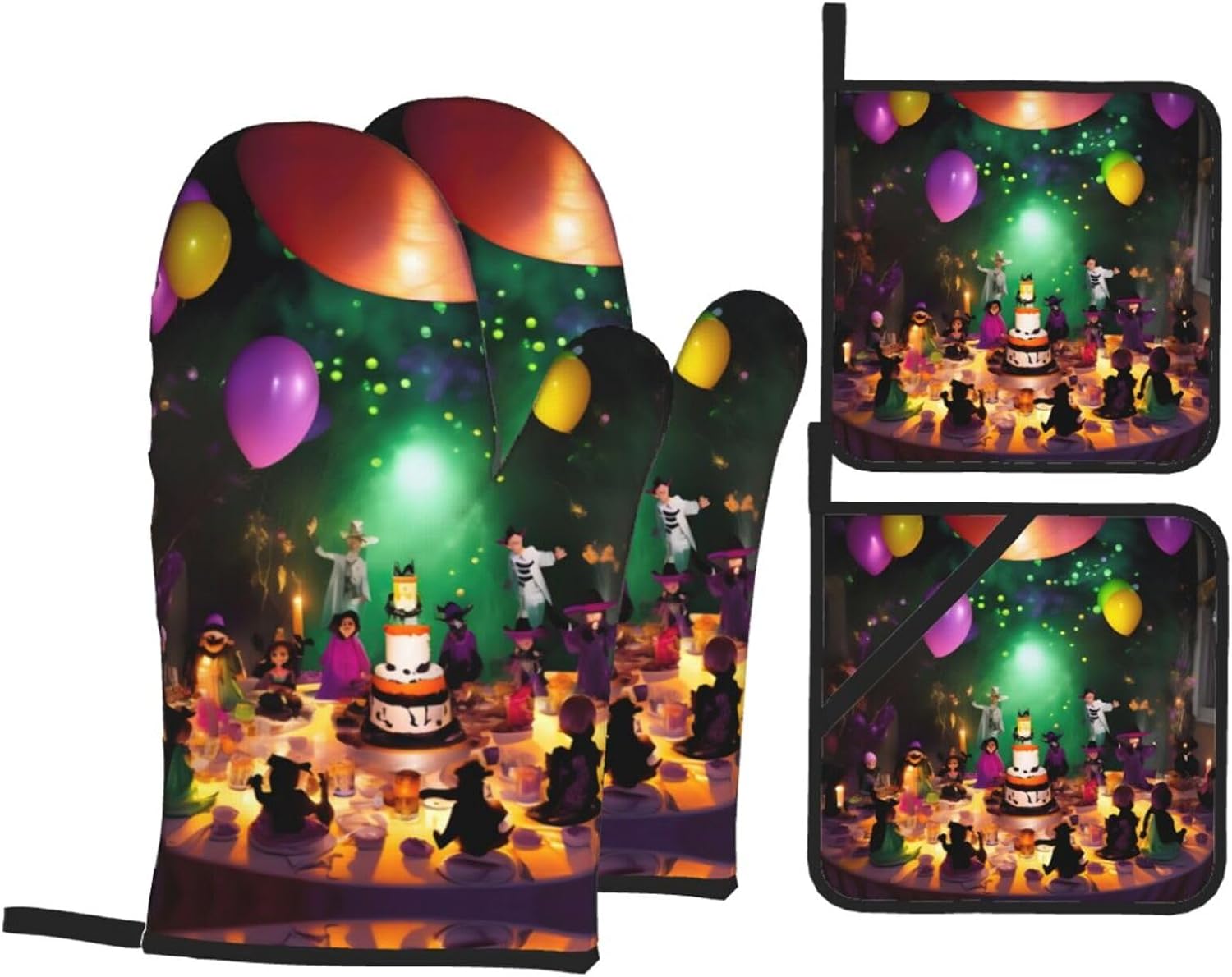 Halloween Party Oven Mitts Heat-Resistant Waterproof Durable