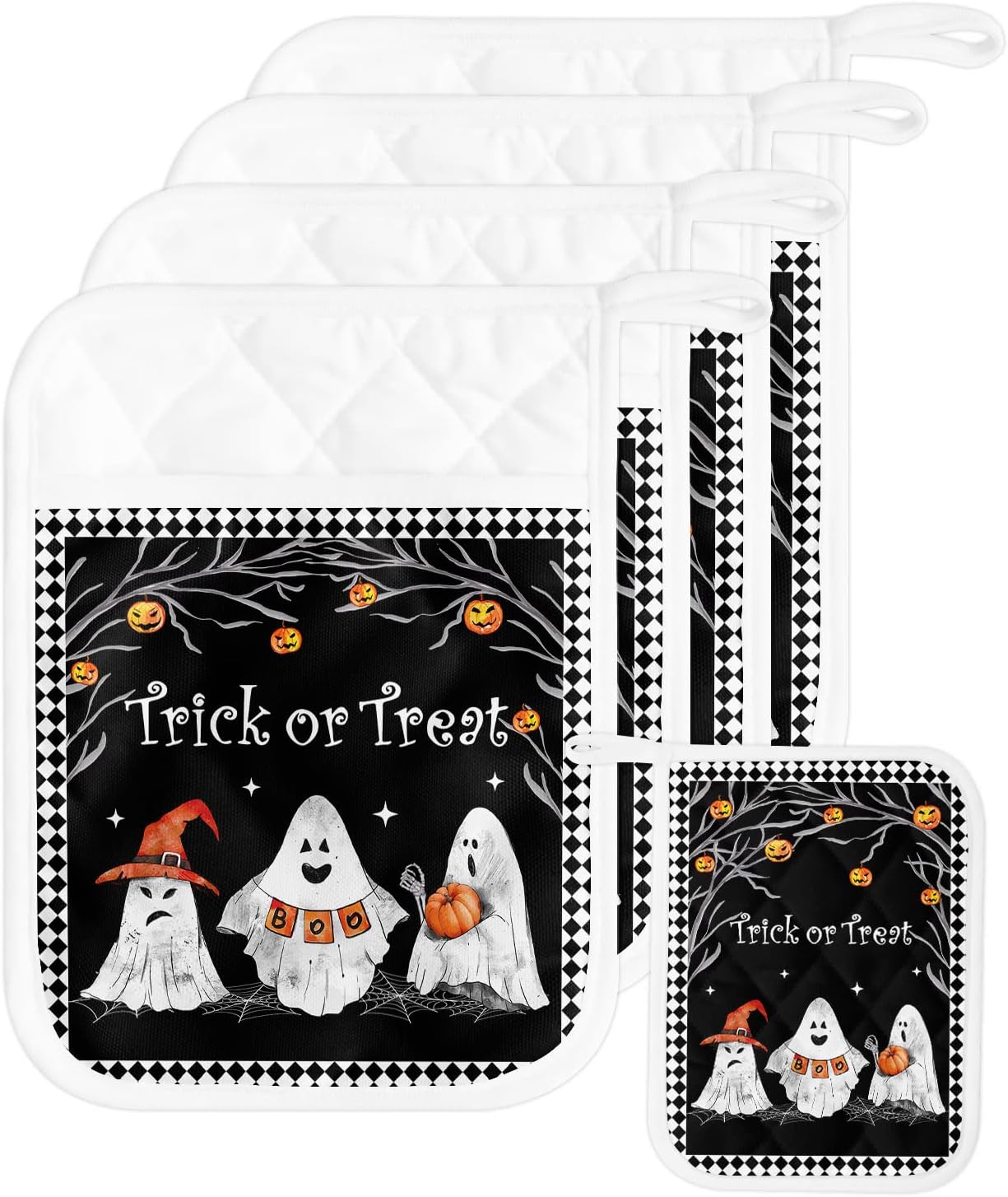 Halloween Ghost Punkpkin Pot Holders