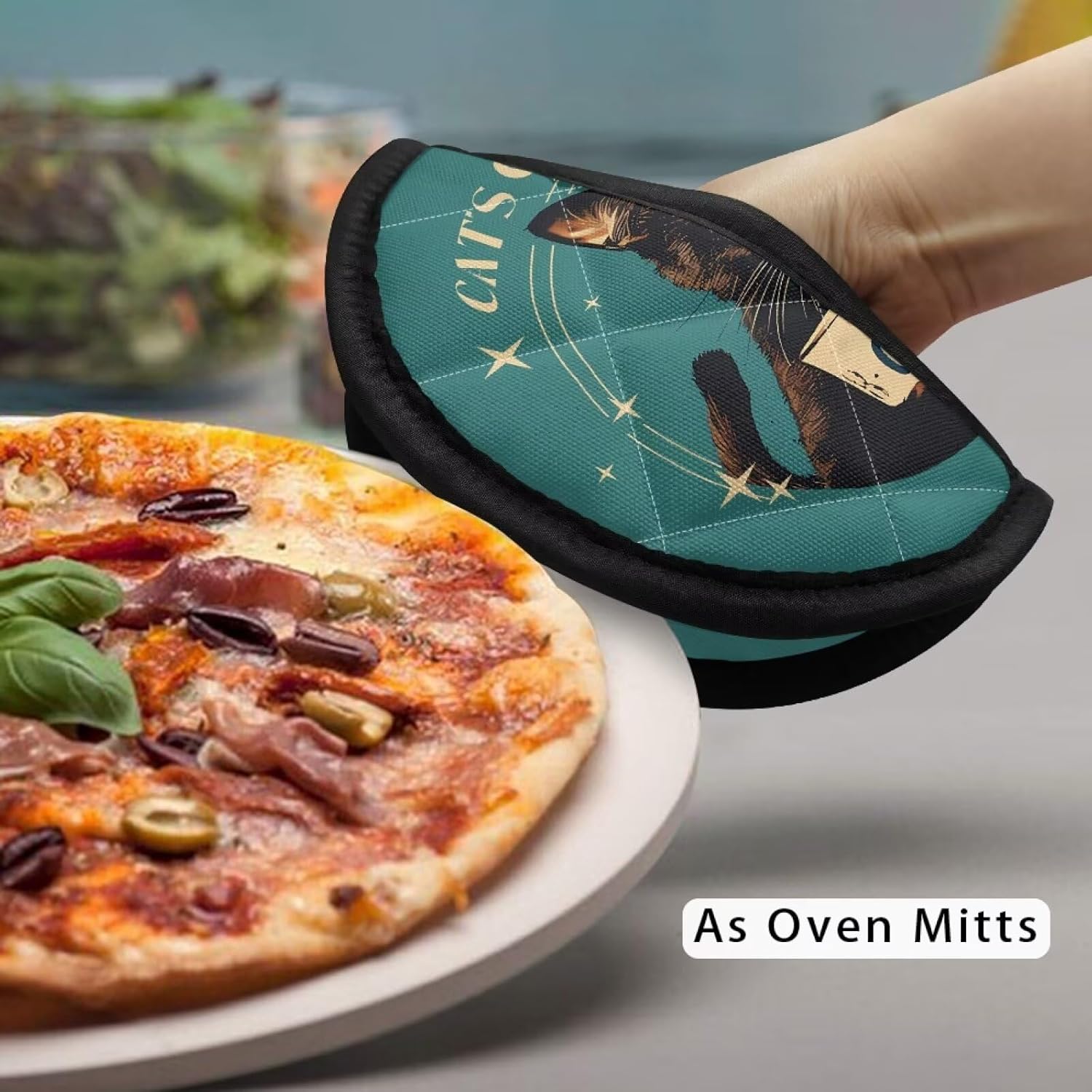 2-in-1 Heat Resistant Pot Holder Set for Cooking Baking