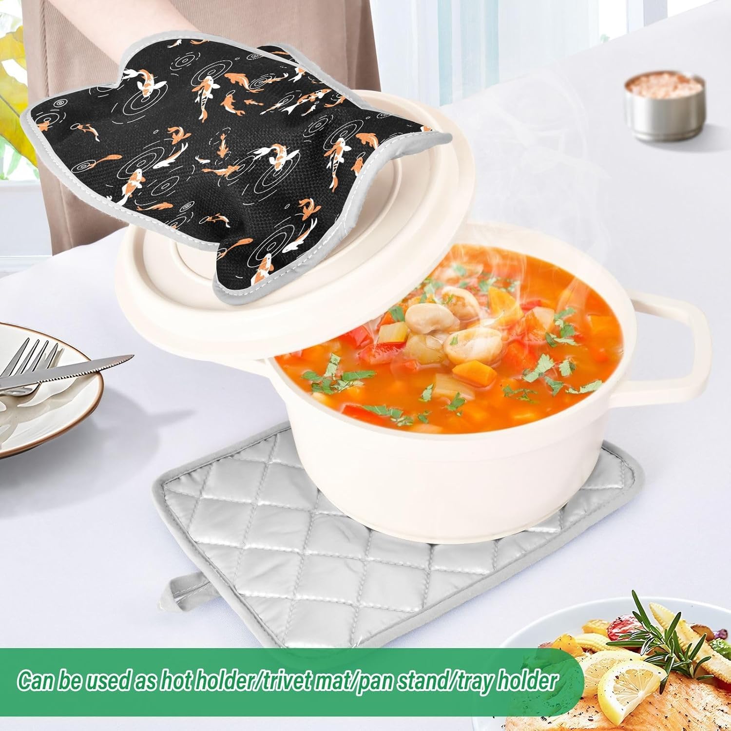 2-Piece Koi Potholder Set for Kitchen Essential