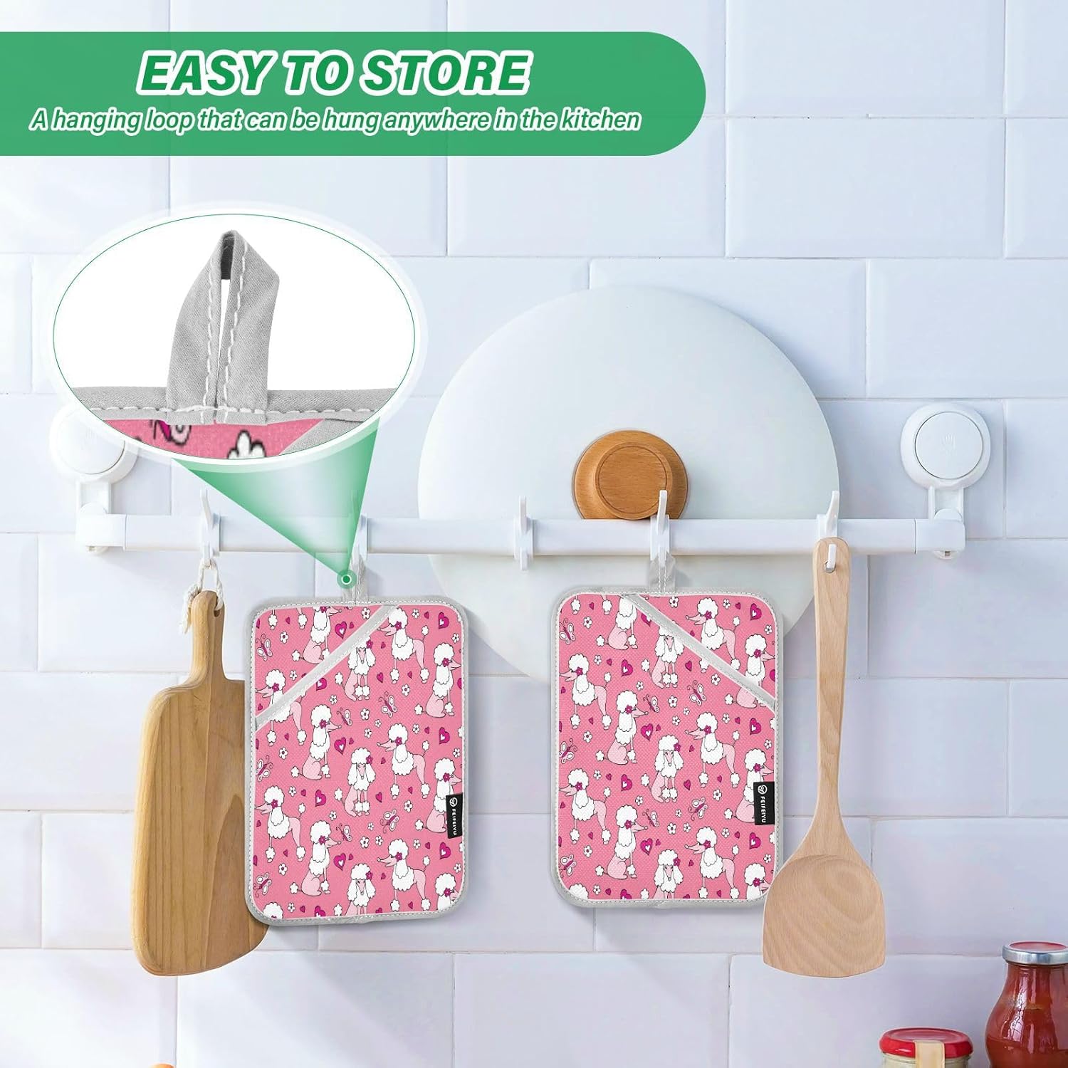 Perfect Heat-Resistant Potholders Two-Piece Kitchen Mitt Set