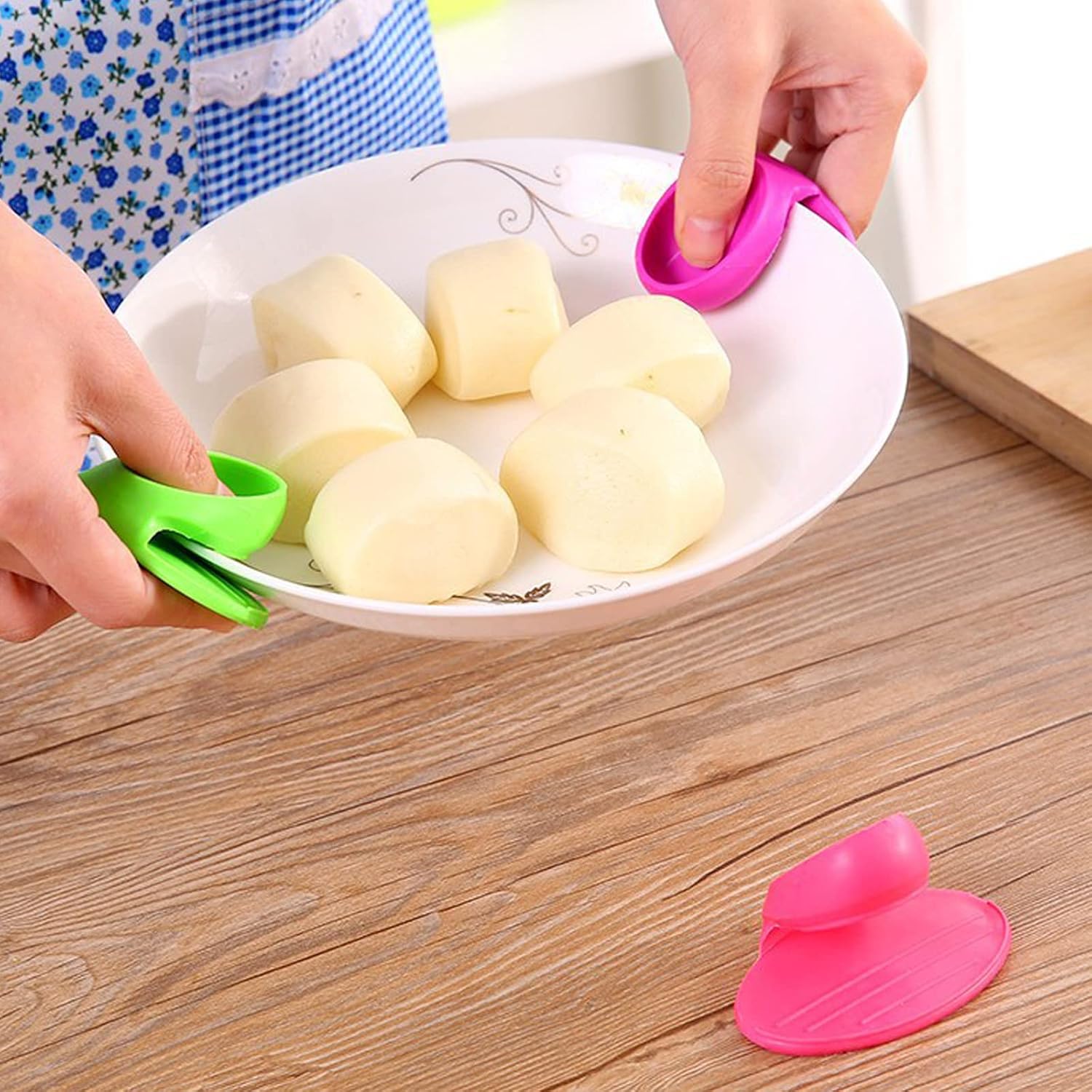 Double silicone oven mitts