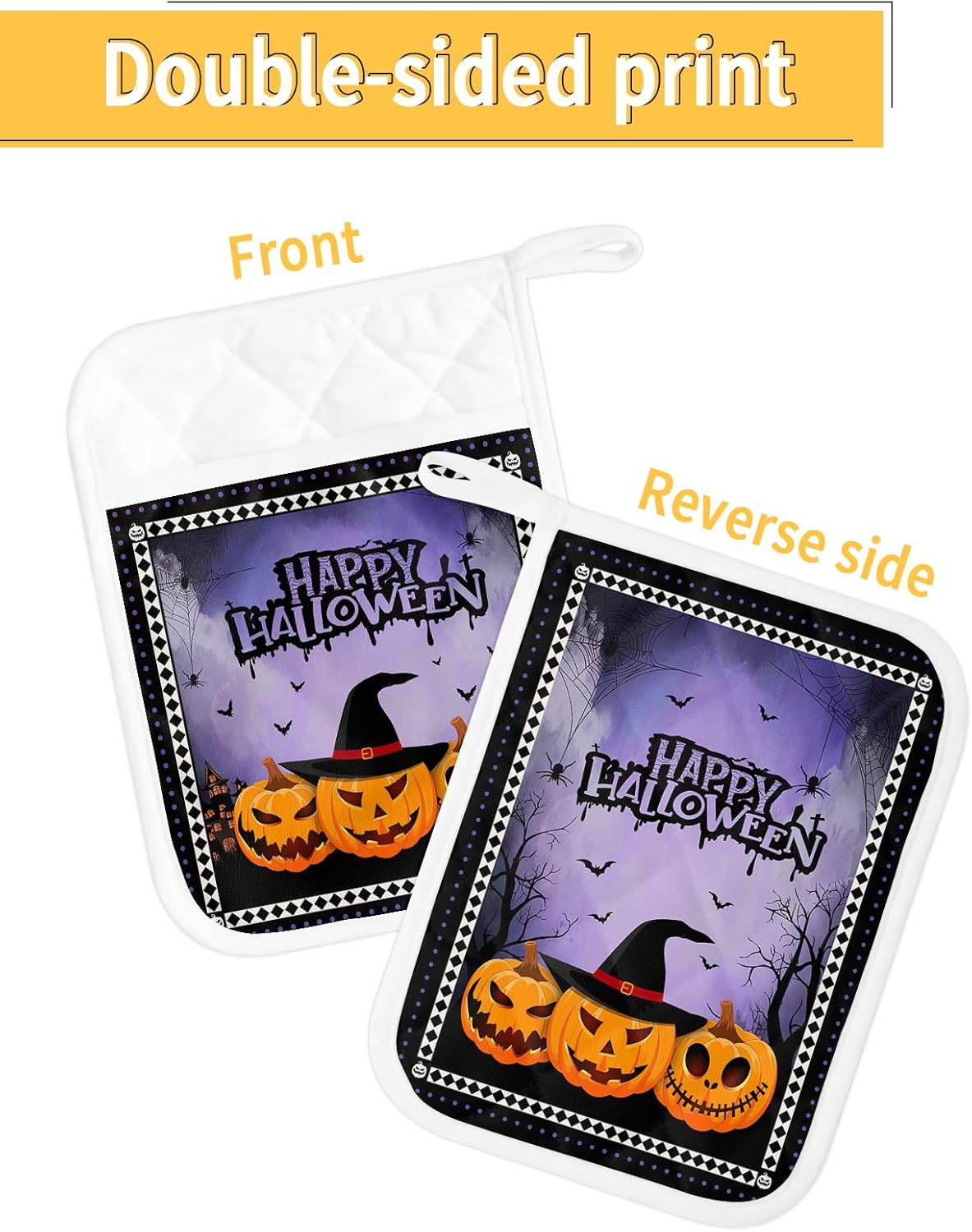 JasmineM Halloween Pumpkins Spooky Potholders Set of 5 1