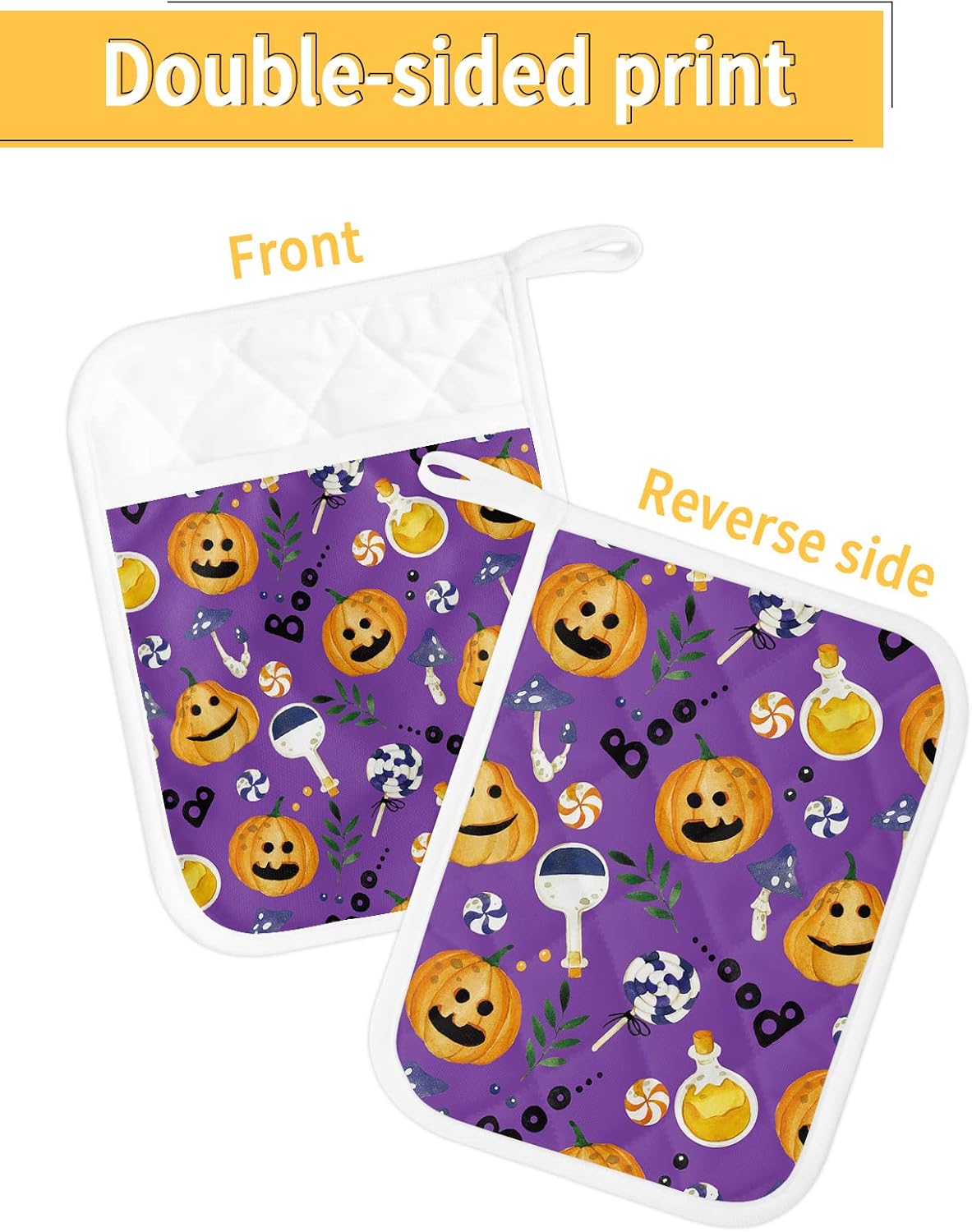 Unique Halloween Boo Pot Holders Set of 5