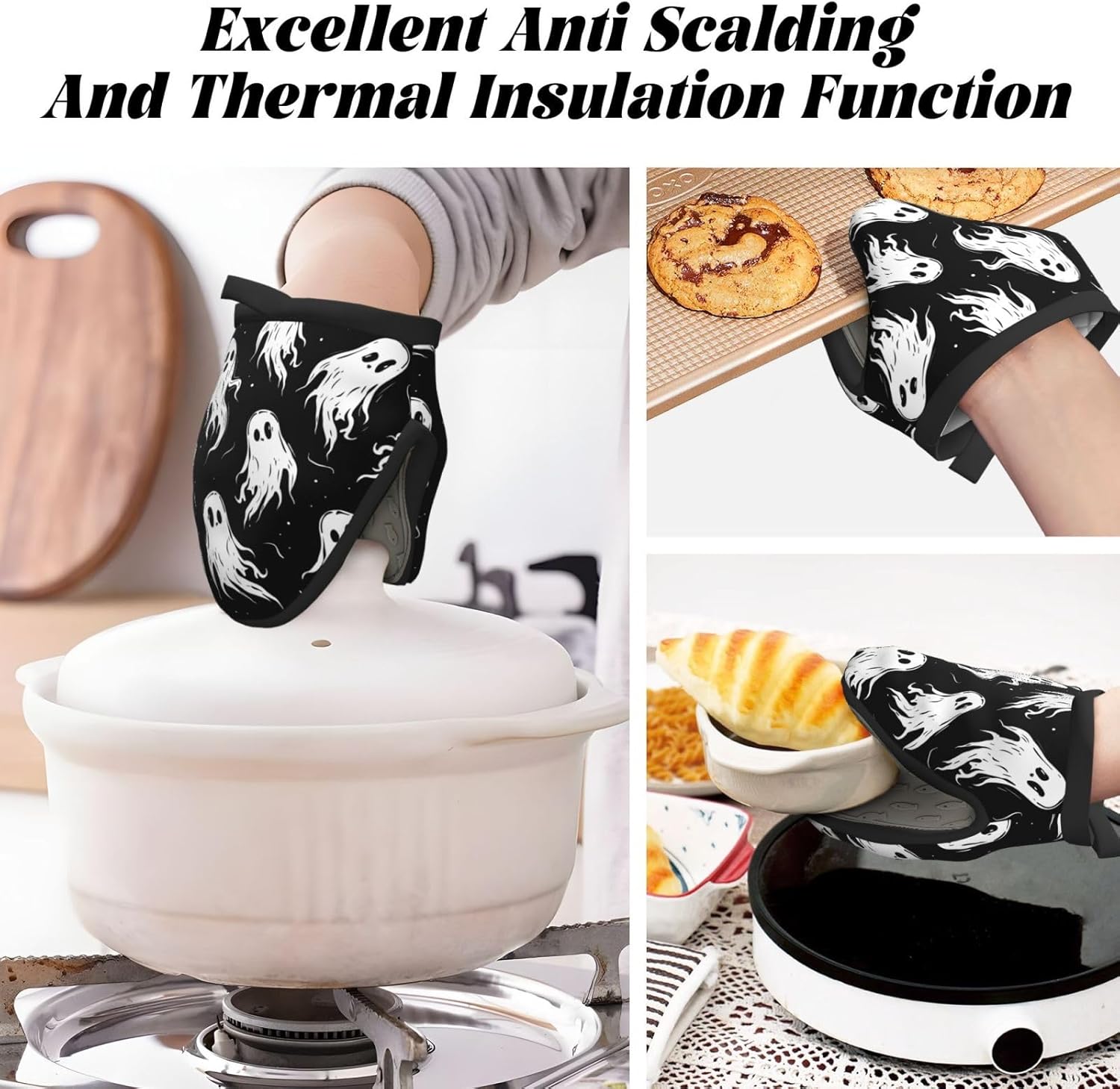 Gjieliness Halloween Ghost Mini Oven Mitts