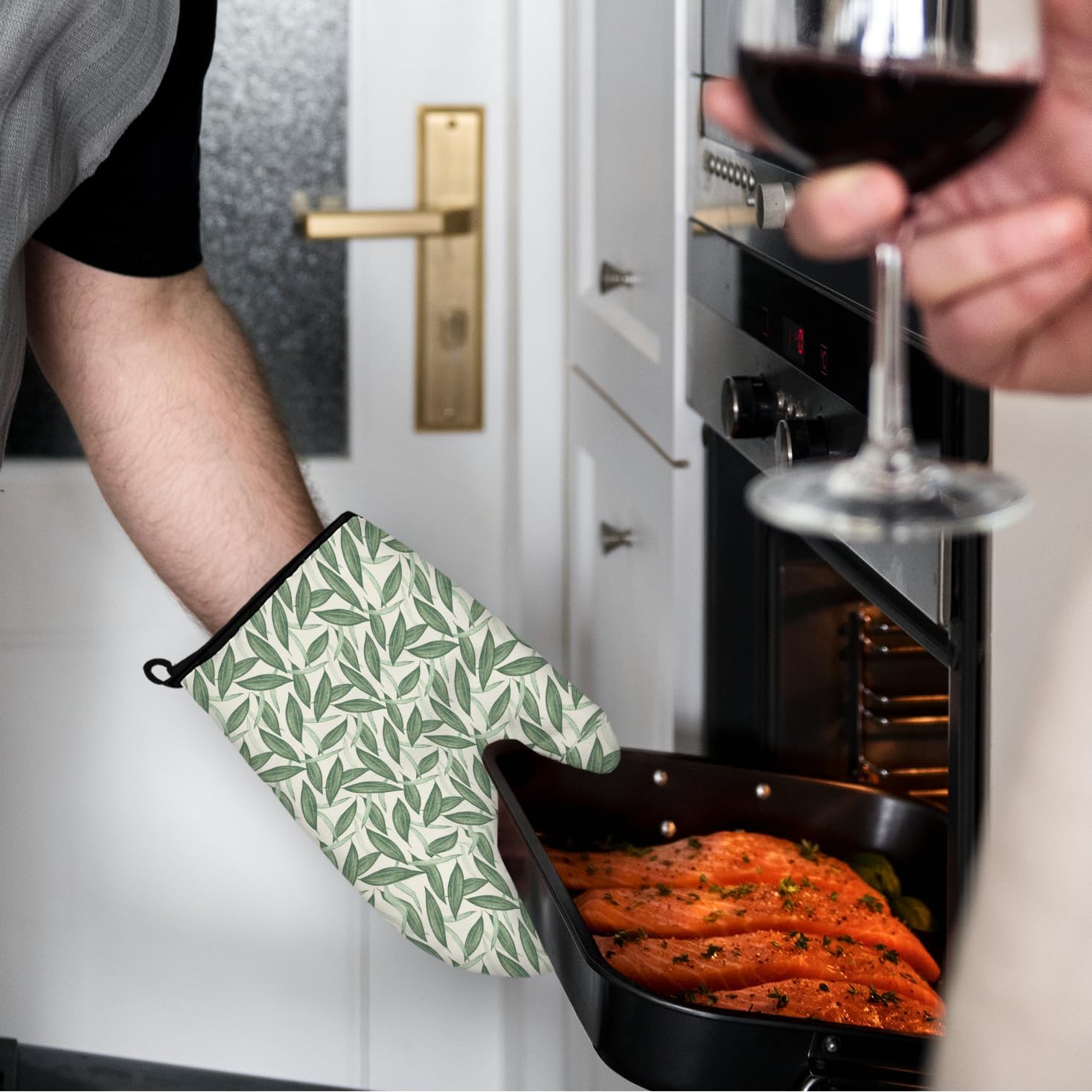 Safe Heat-Resistant Summer Plant Oven Mitts Potholders Set