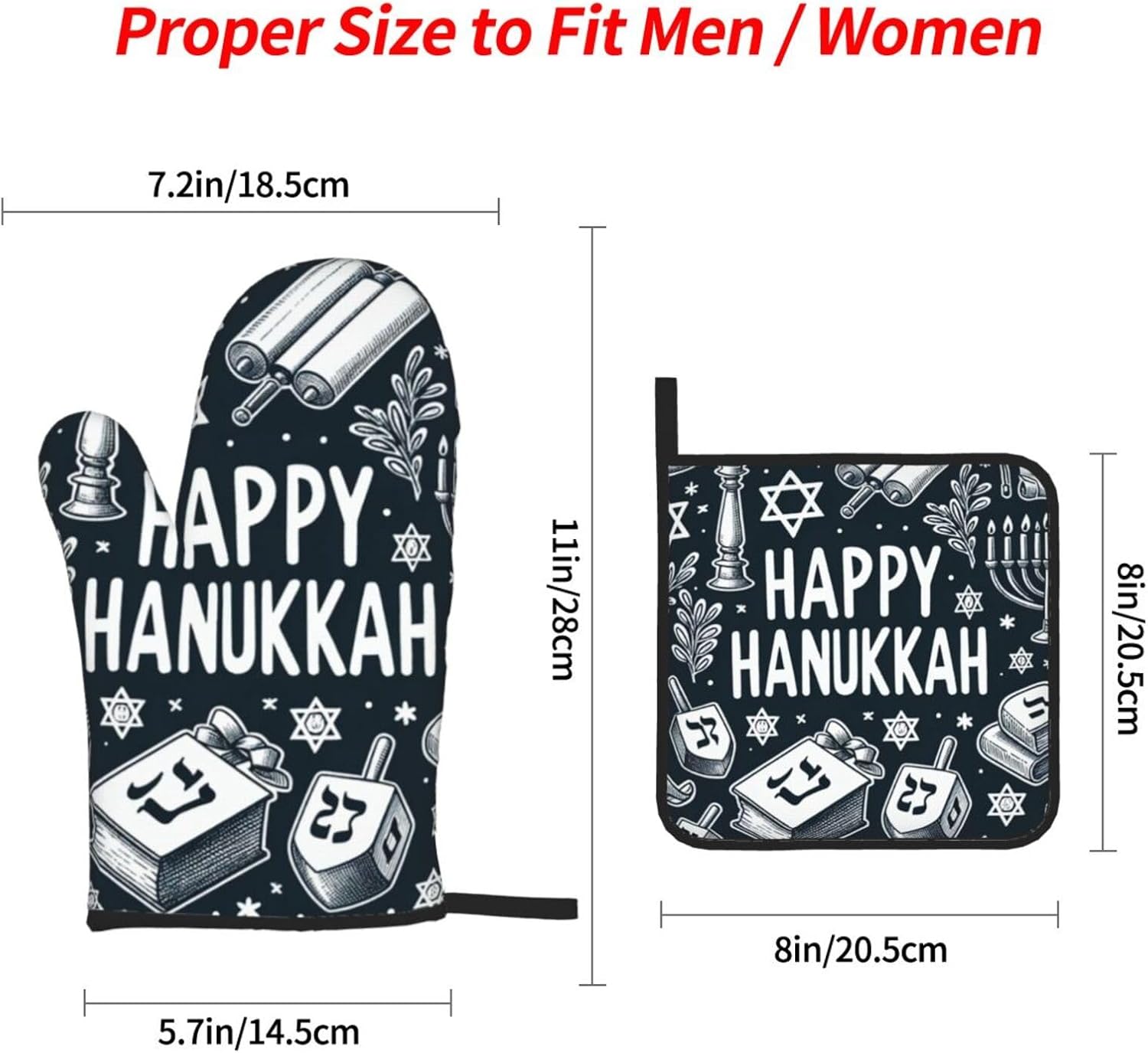 Hanukkah Delicious heat resistant oven Mitts Set