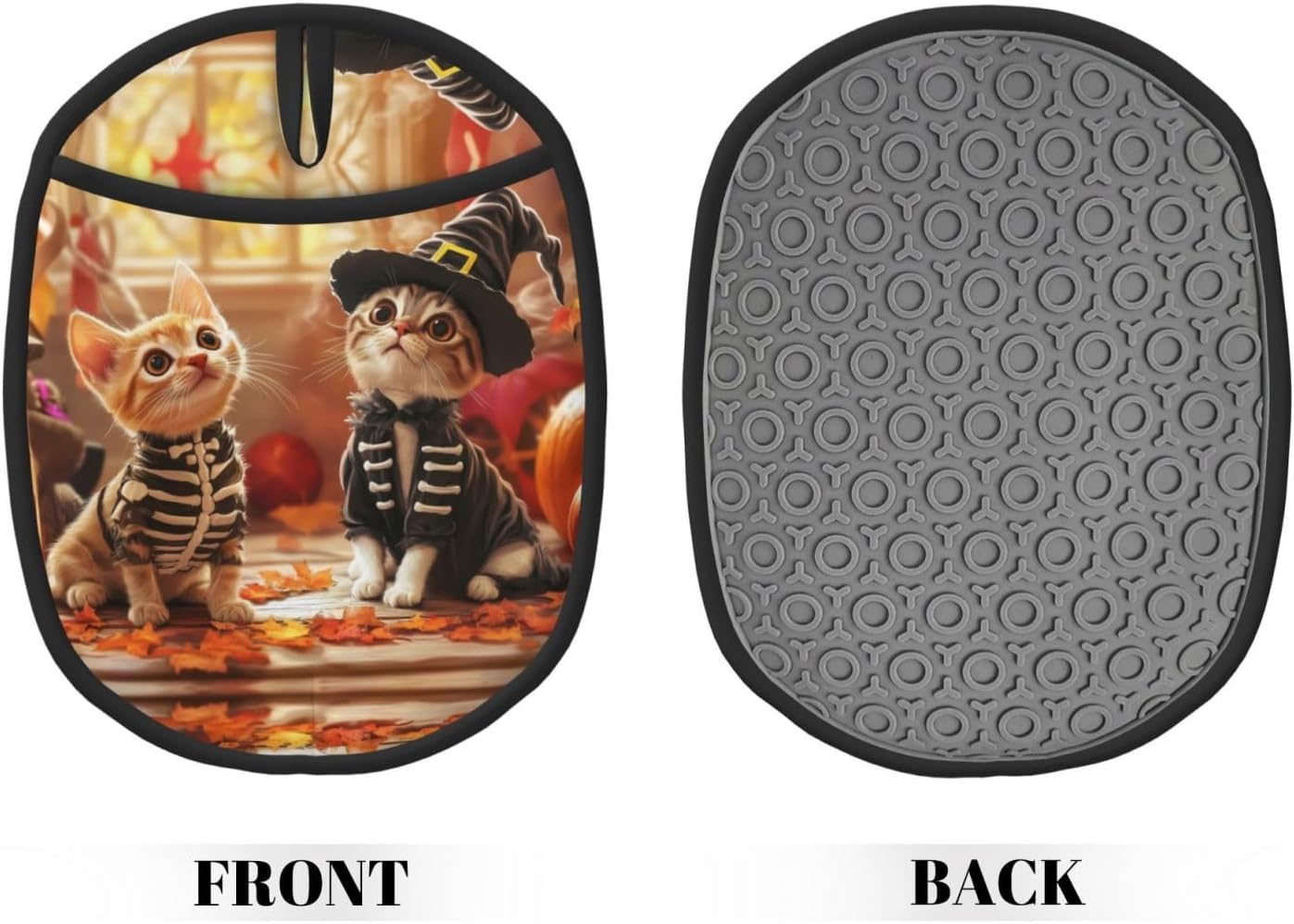 VOSERY Halloween Cat Dog Oven Mitts with Pocket