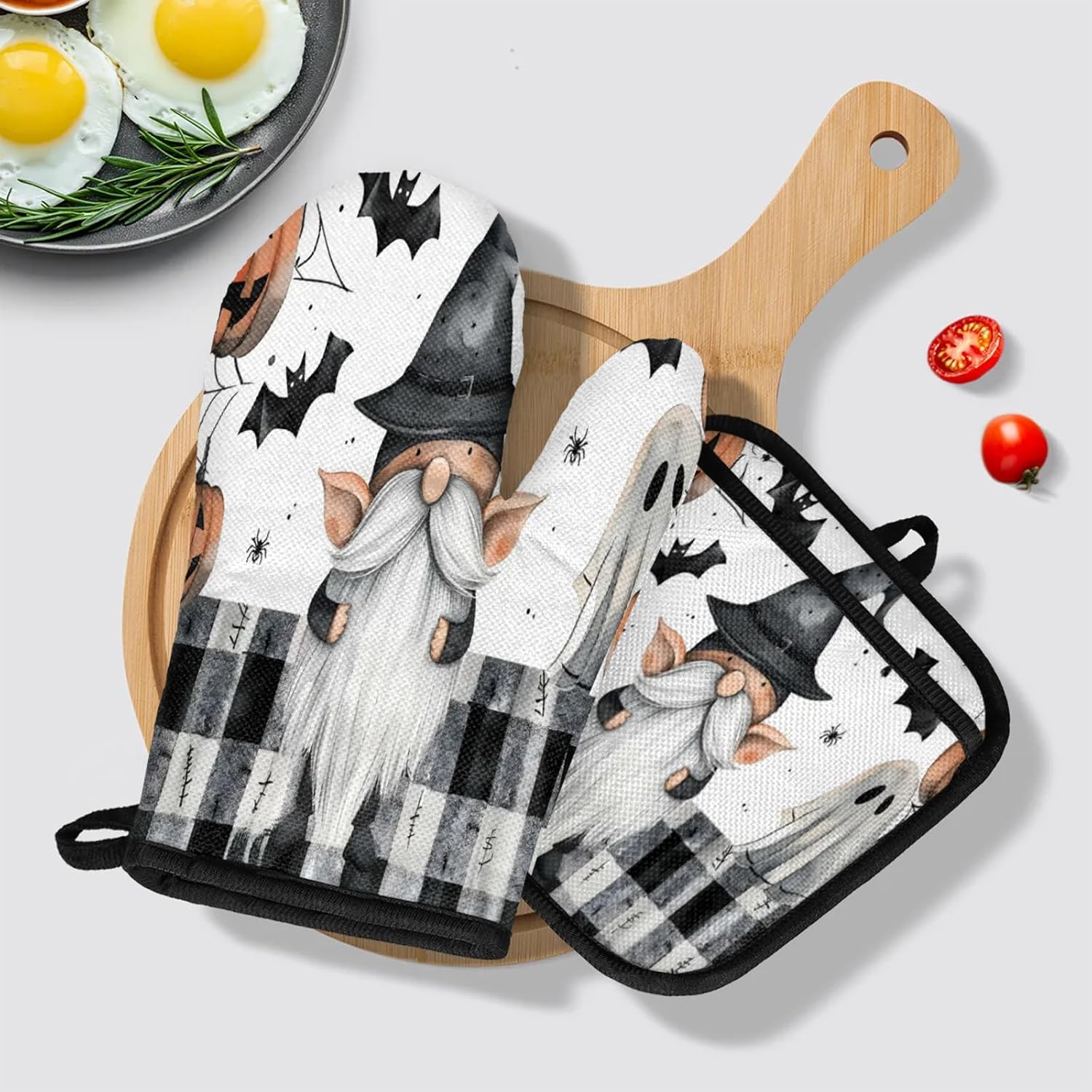 TropicalLife Gnomes Oven Mitts and Pot Holders 4 pcs Set