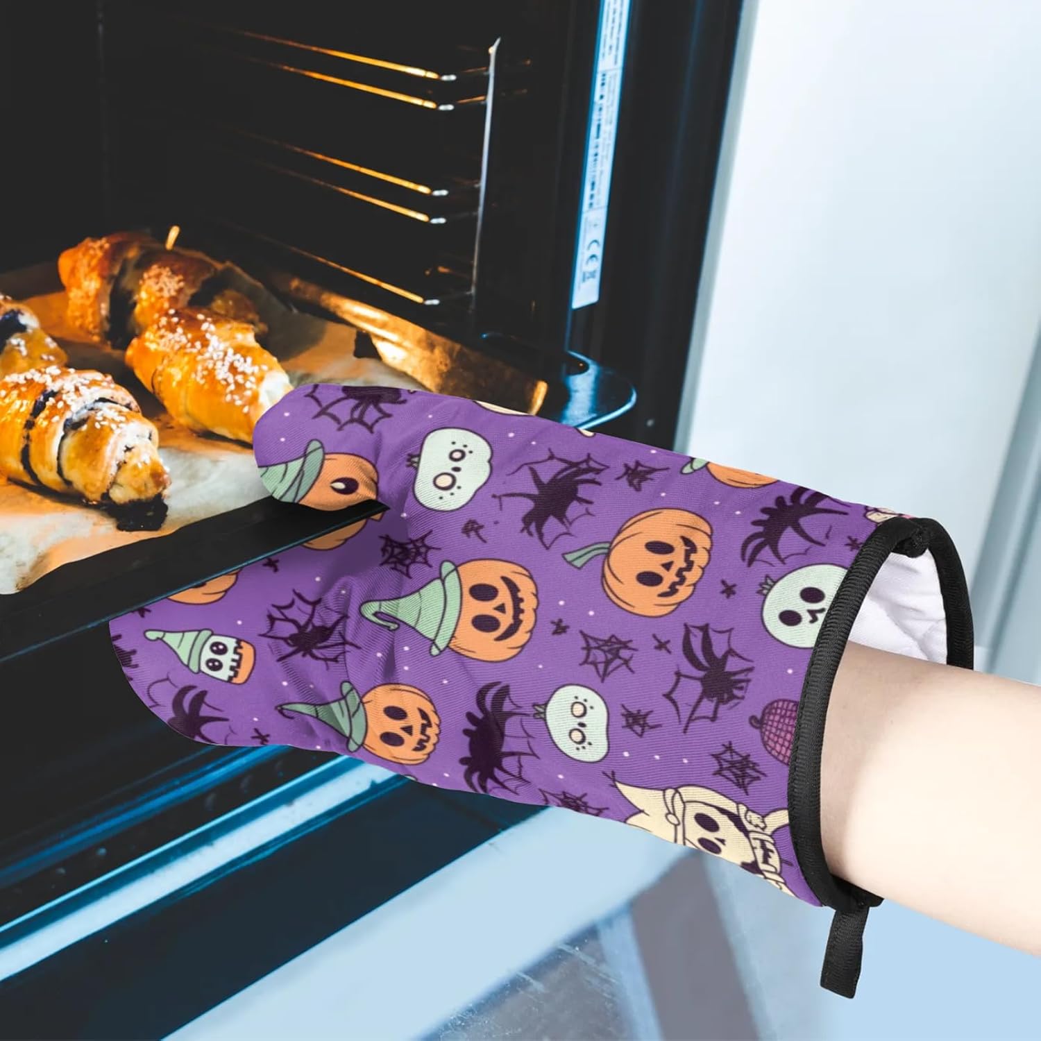 Halloween Art Pumpkins Oven Mitts Pot Holders