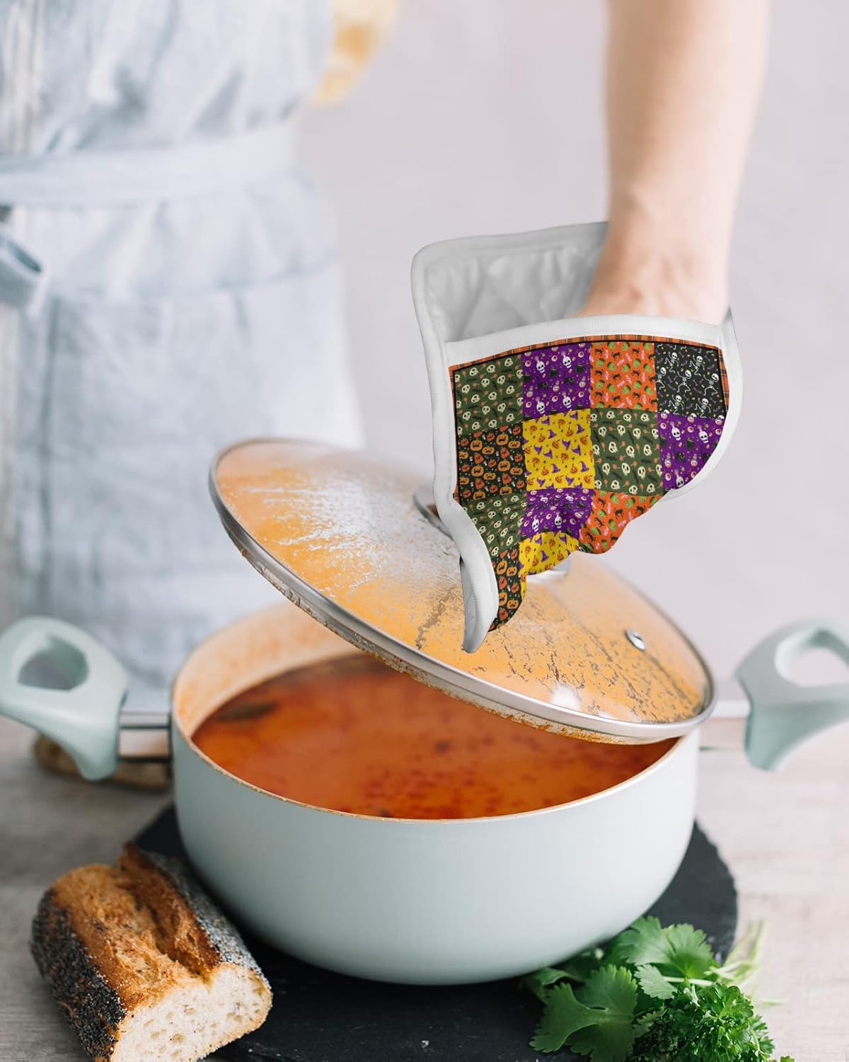 Happy Halloween Heat-Resistant Potholders for Kitchen Safety