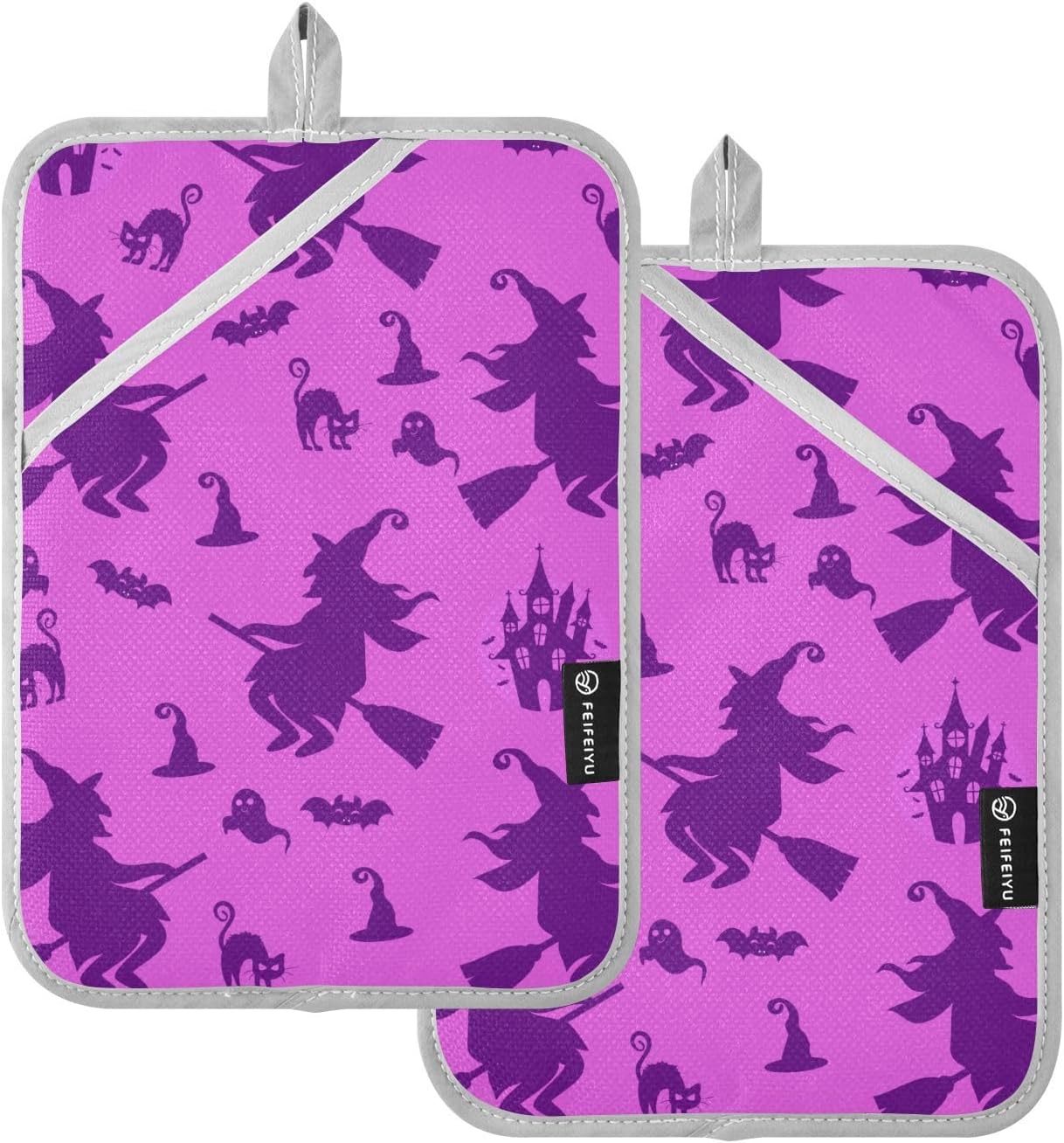 OurVii Halloween Witch Hat Potholders Set