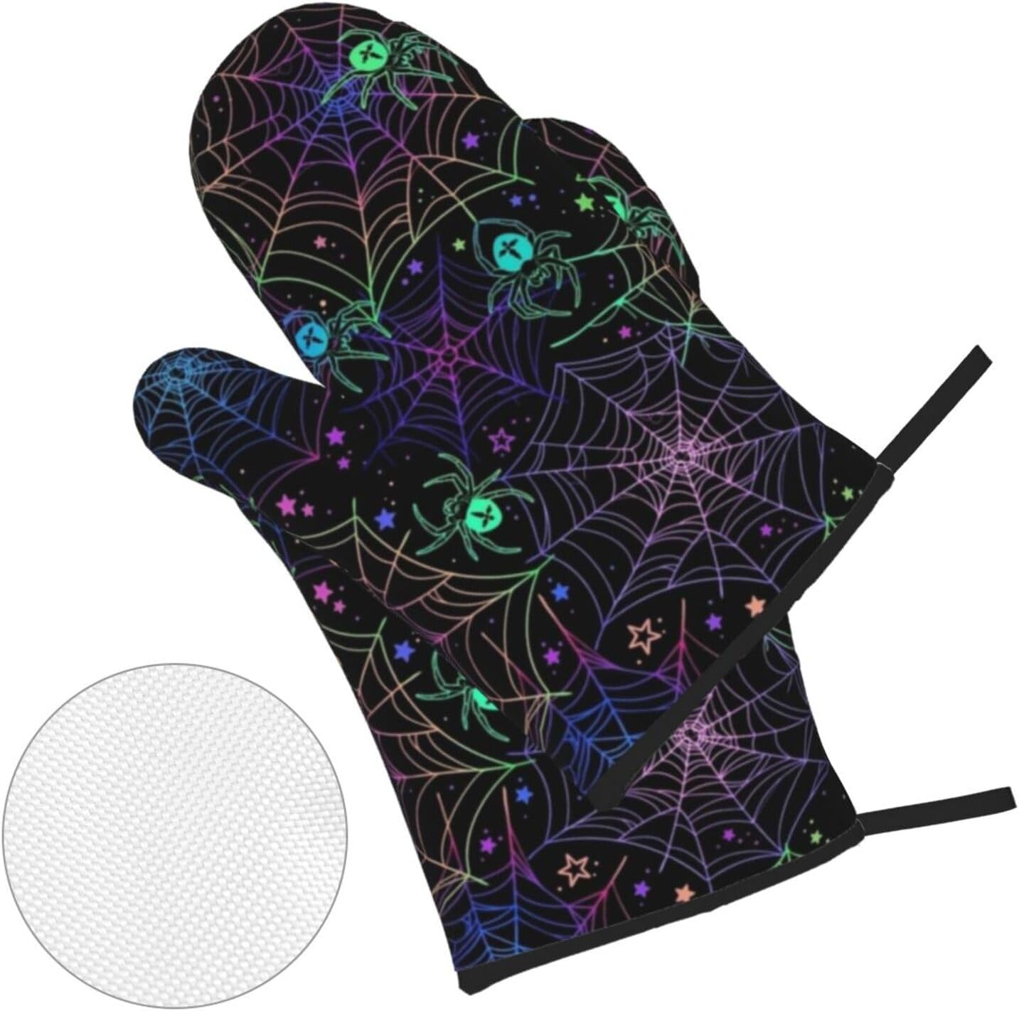 Halloween Psychological 4-Piece Oven Mitts Set for Kitchen