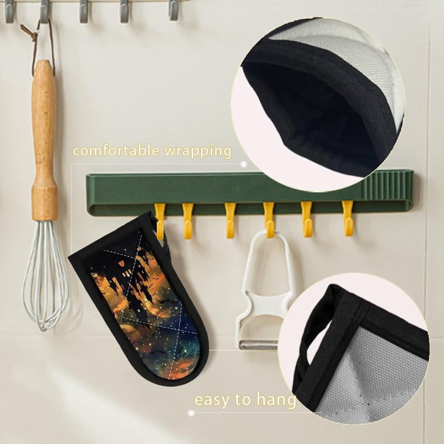 Horeset Halloween Castle Cast Iron Skillet Handle Covers