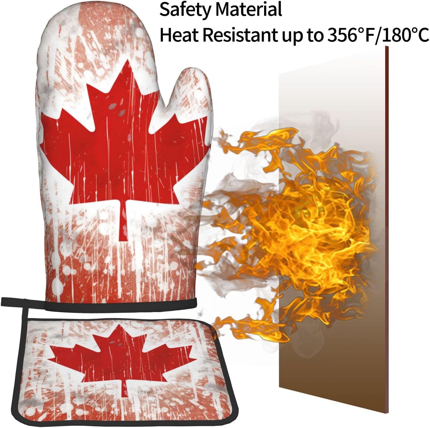 Canada Flag Oven Mitts Pot Holders Set