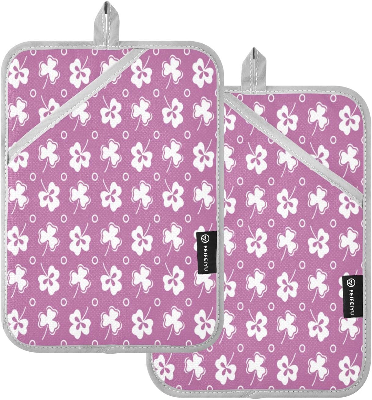 Clver Leaves 2-Piece Heat-Resistant POTHOLDER Set for Kitchen Use