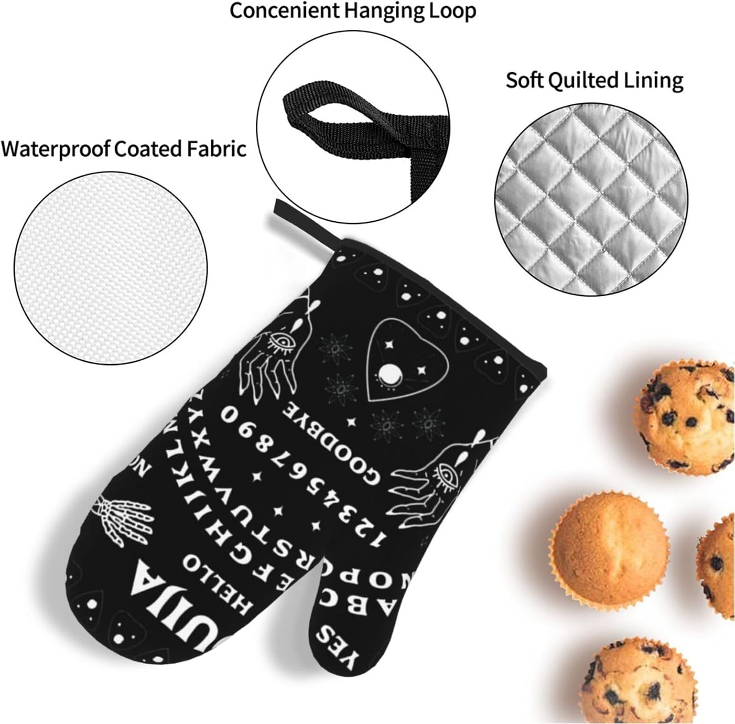 Spectral Wiccan Ouija Board Planchette Set of 4 BlackGrey