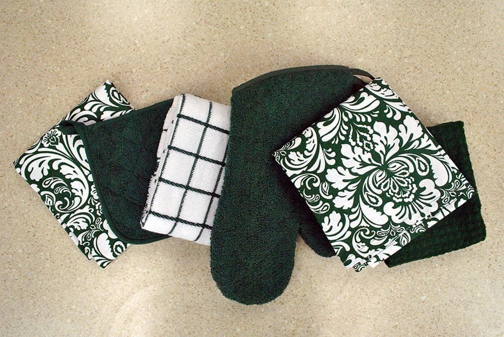 DII Basic Terry Oven Mitts 2 Pack Dark Green