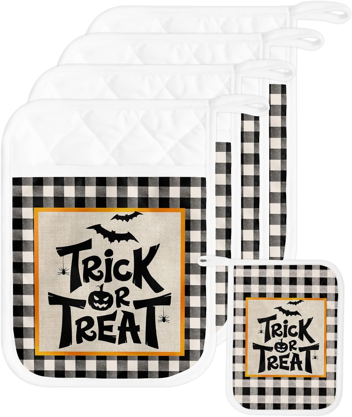 Happy Halloween 5PCS Pot Holders with Pockets and Loops