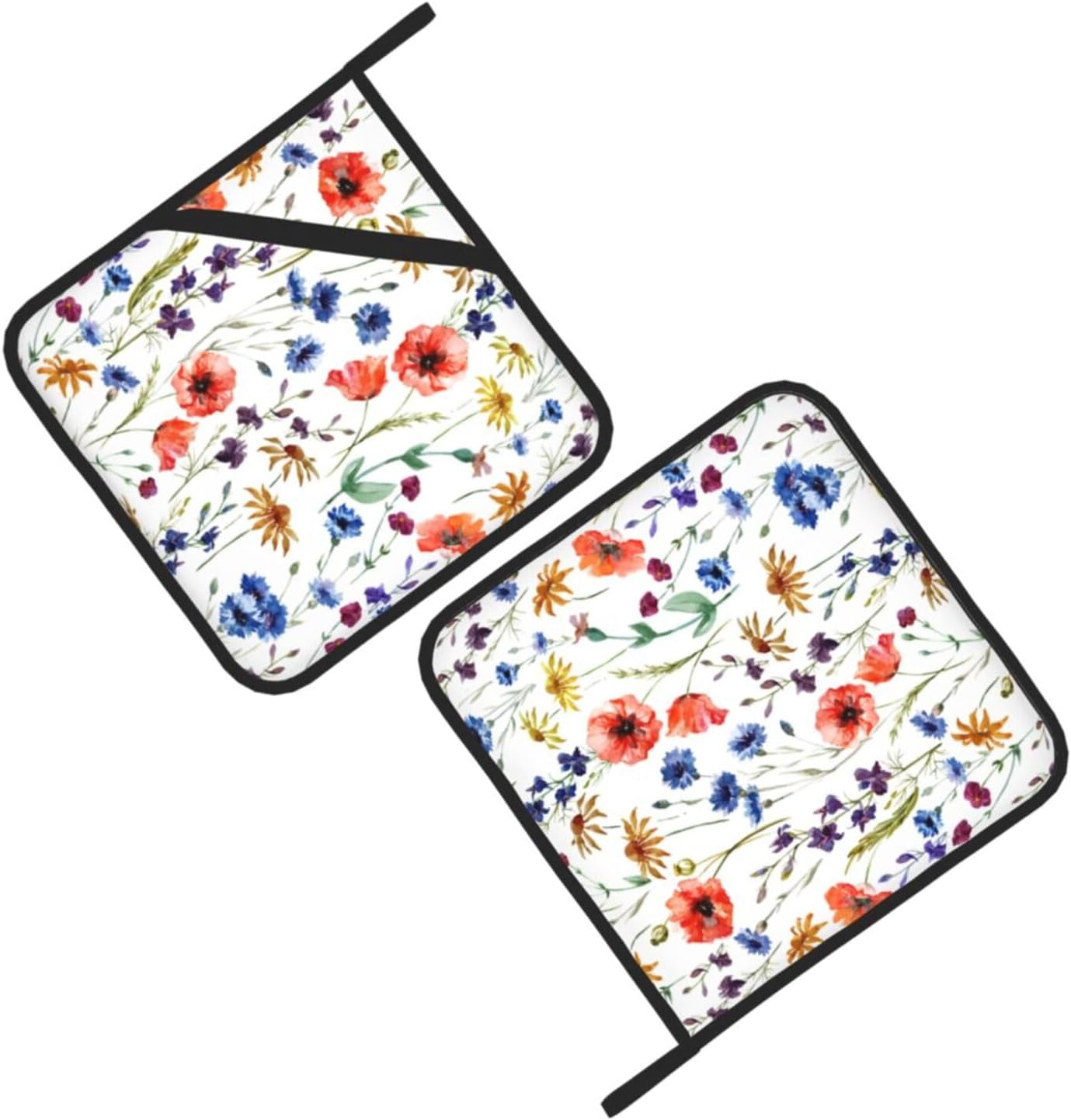 Perfectly Padded Heat-Resistant Potholders Poppy Wildflowers