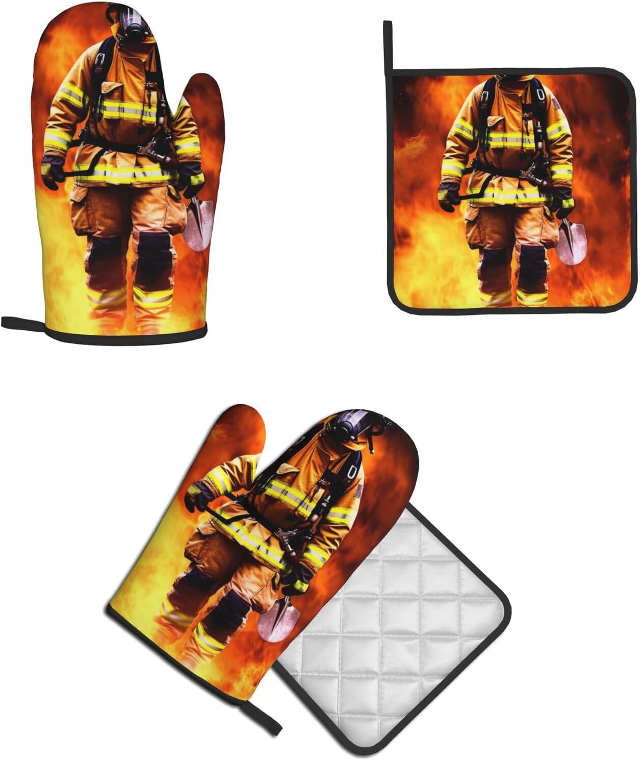 Oven Mitts Pot Holders Set Heat-Resistant for Kitchen Use