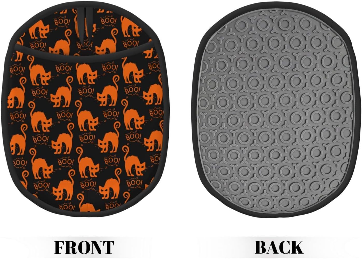 Halloween CatKat Heat-Resistant Oven Mitts with Pocket