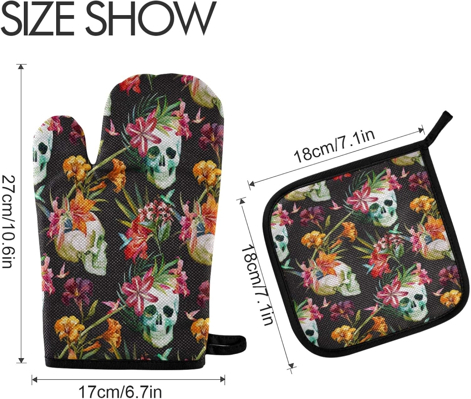 AUUXVA Halloween Pattern Oven Mitt Pot Holder Set