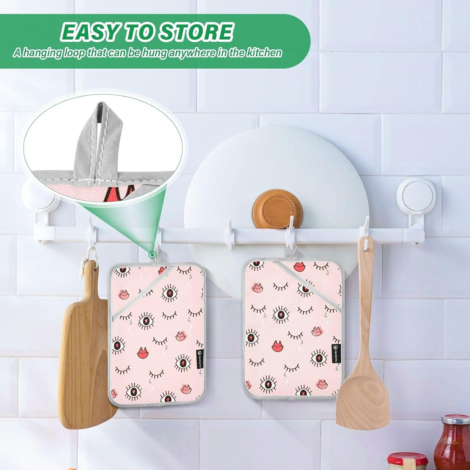 KCldeci Heat-Resistant Potholders Set for Kitchen Baking